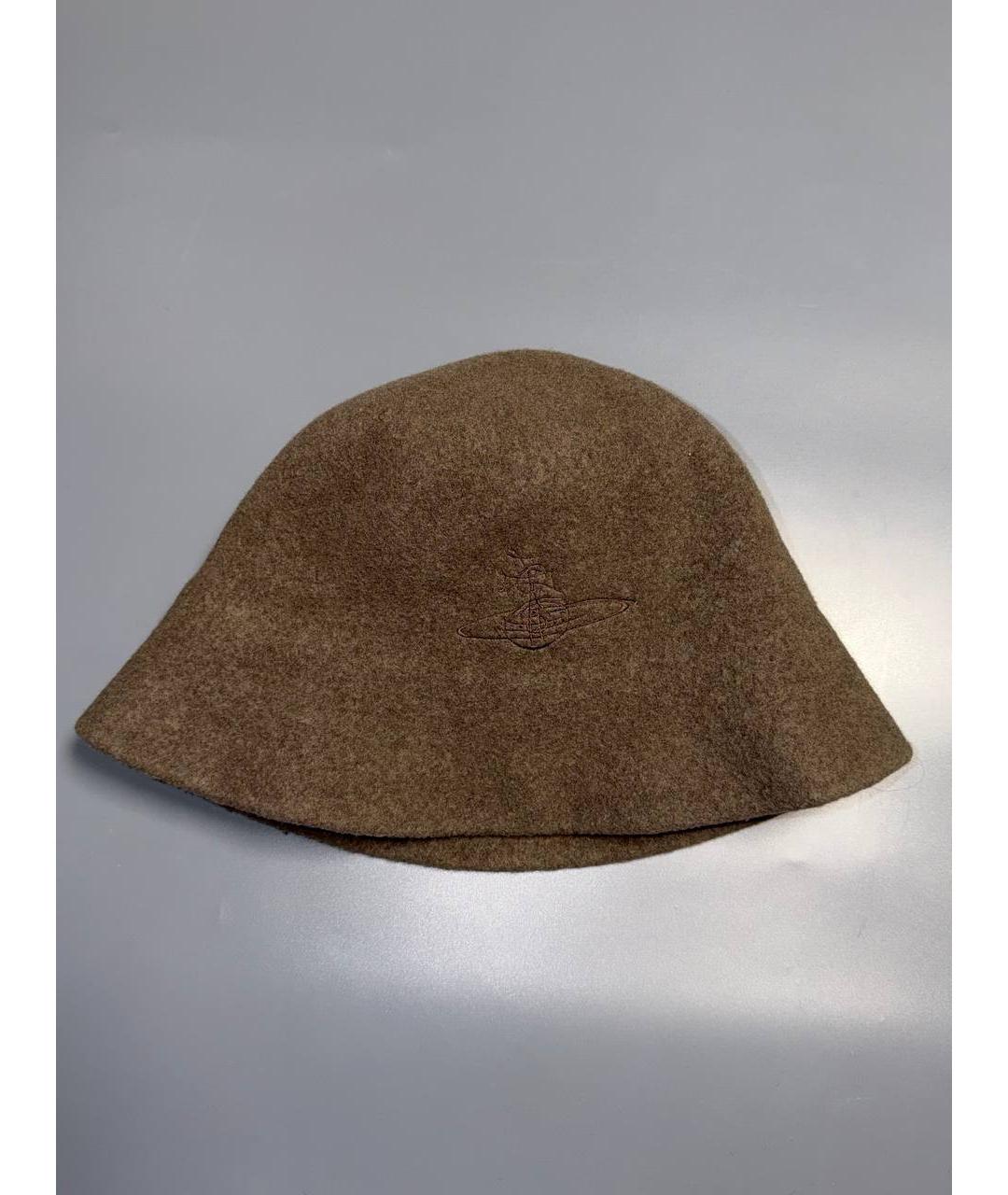 VIVIENNE WESTWOOD Коричневая шерстяная шляпа, фото 10