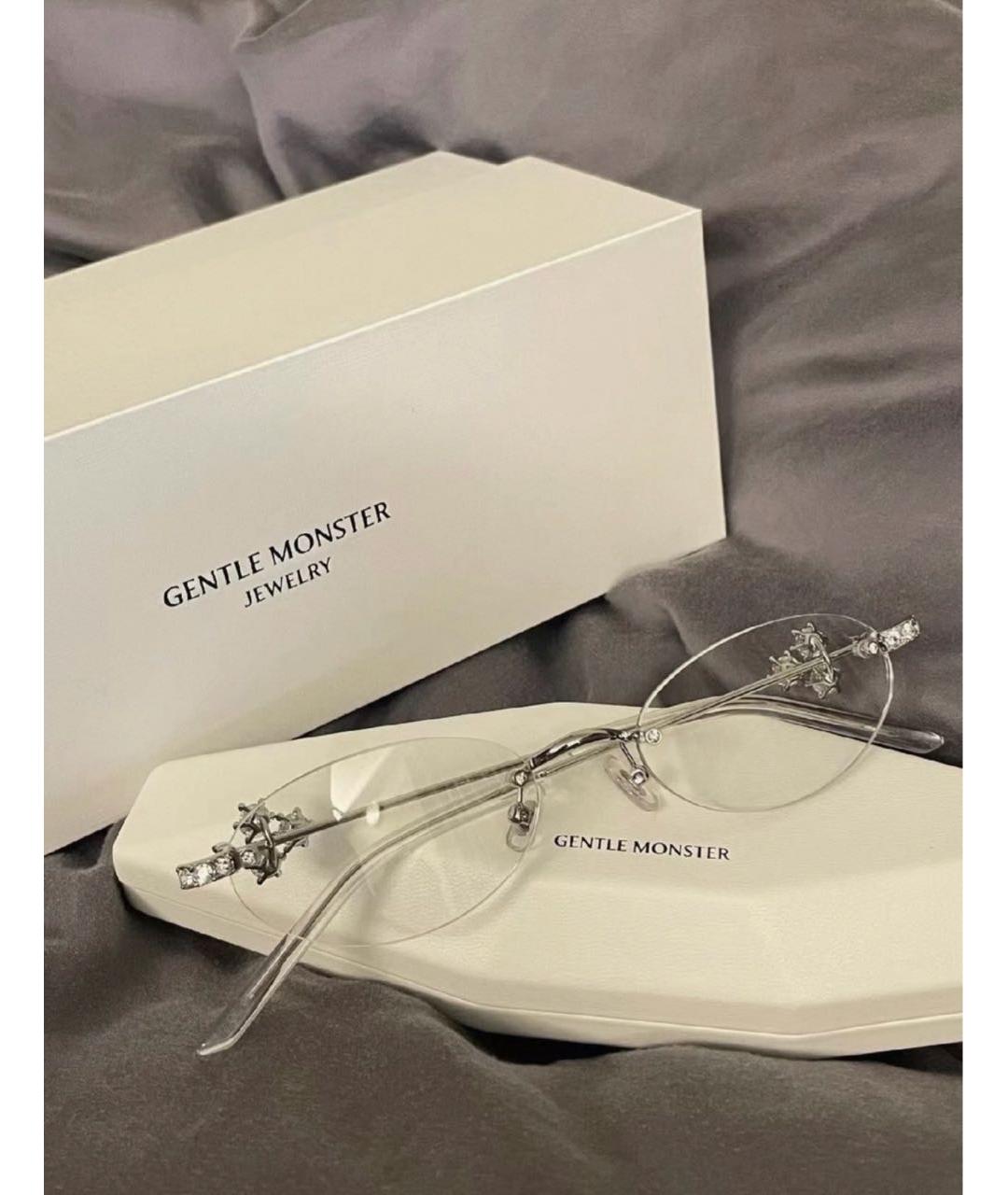 GENTLE MONSTER Серебряные металлические солнцезащитные очки, фото 5