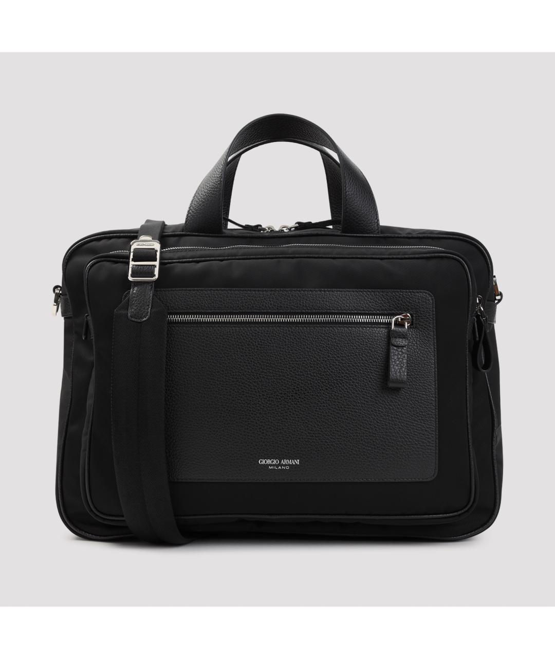 GIORGIO ARMANI Черный синтетический портфель, фото 2