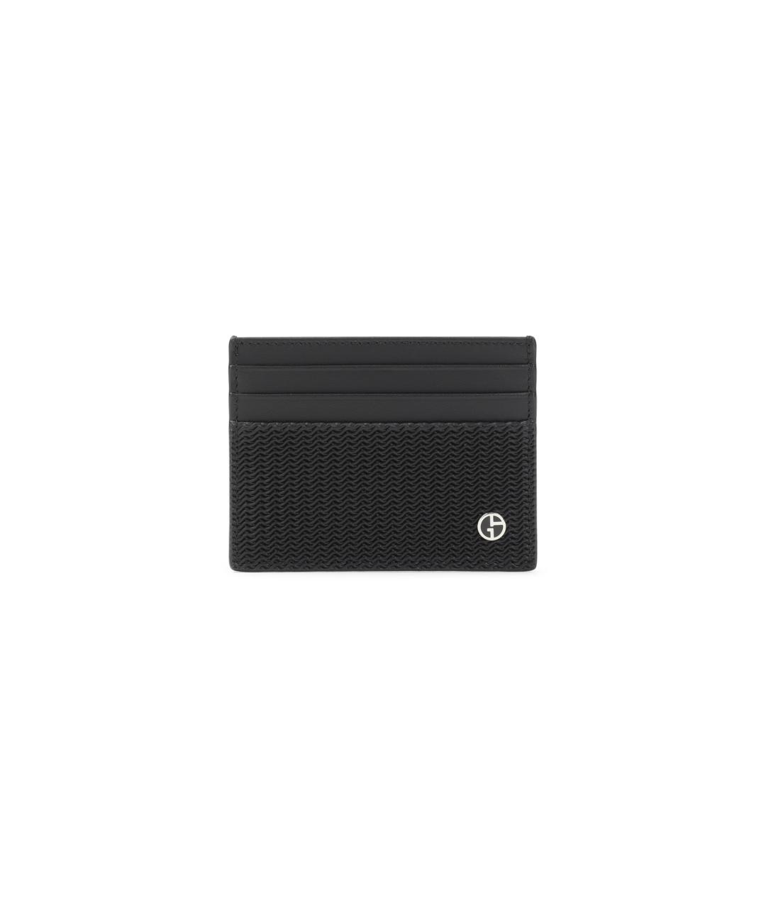 GIORGIO ARMANI Черный кожаный кардхолдер, фото 1