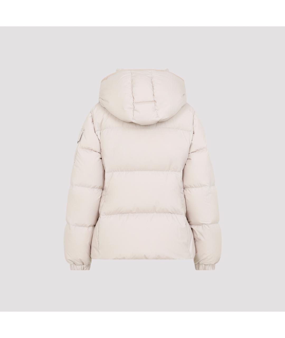 MONCLER Бежевый полиэстеровый пуховик, фото 3