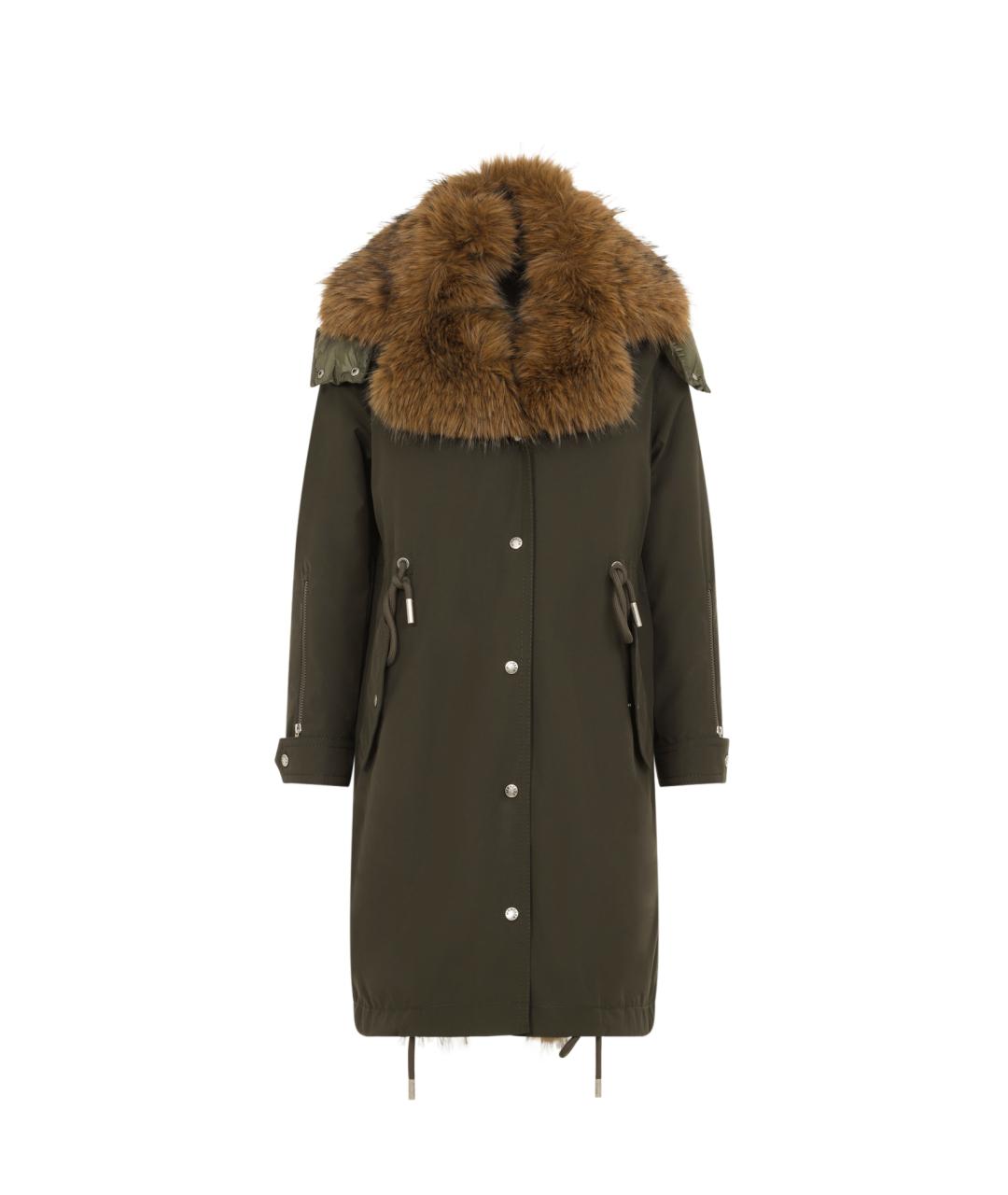 MONCLER Зеленое полиамидовое пальто, фото 1