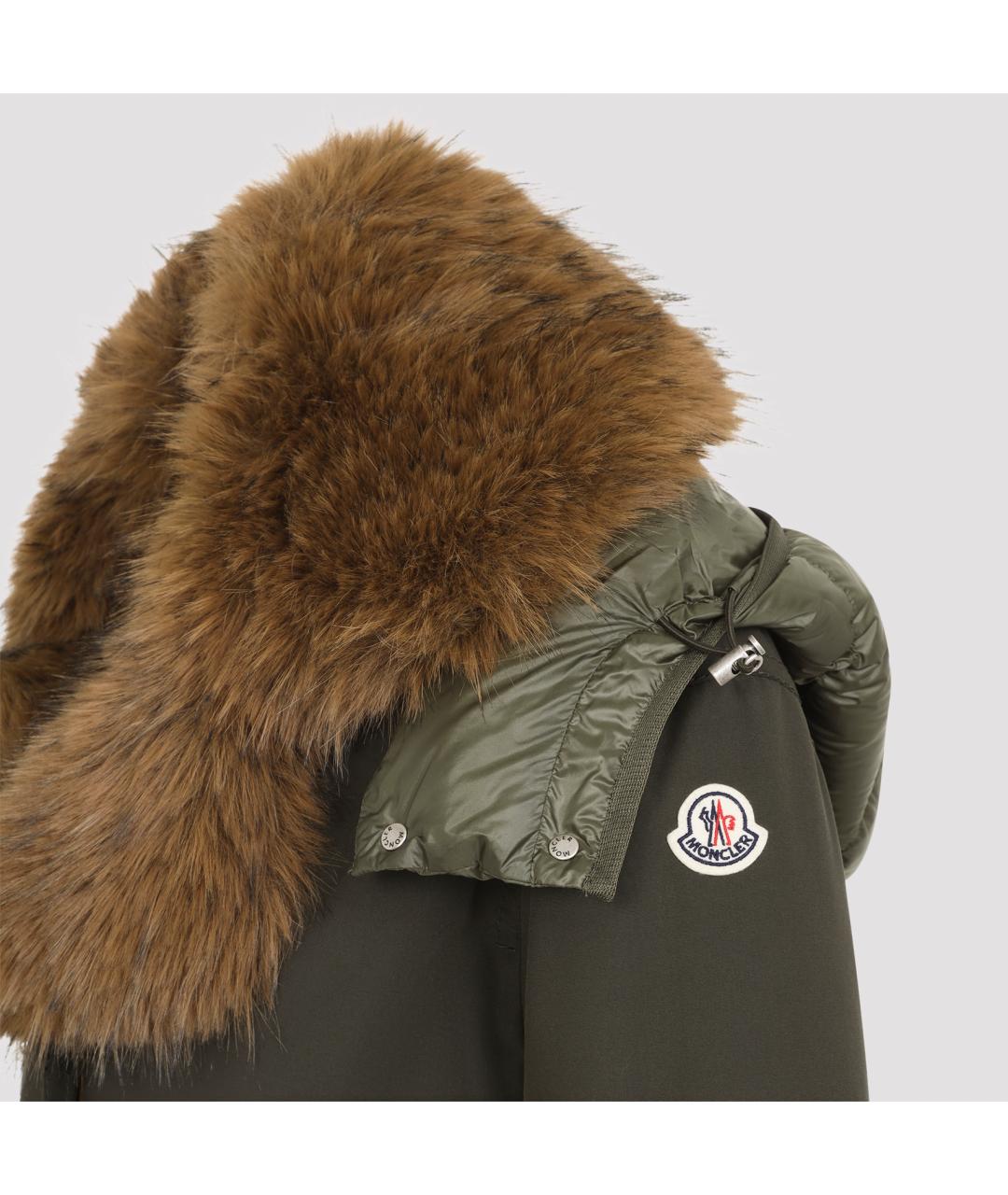 MONCLER Зеленое полиамидовое пальто, фото 5