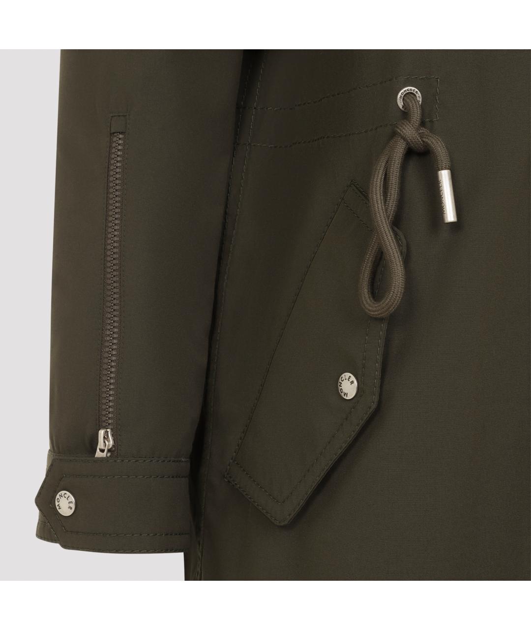 MONCLER Зеленое полиамидовое пальто, фото 4