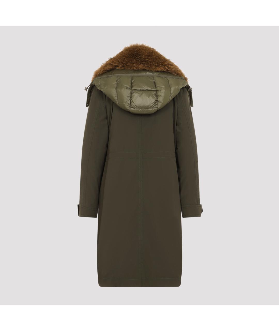MONCLER Зеленое полиамидовое пальто, фото 3