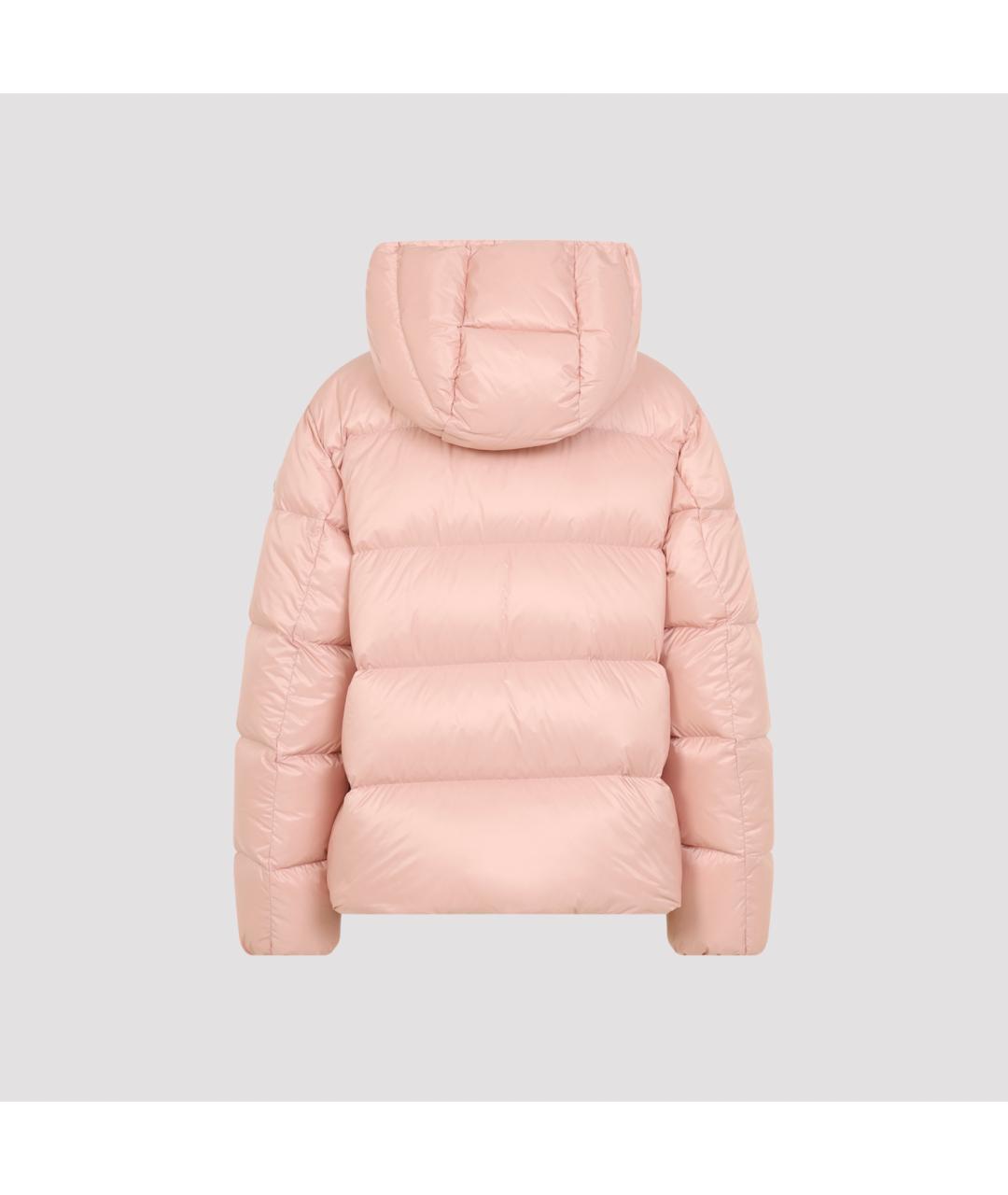 MONCLER Розовый полиамидовый пуховик, фото 3