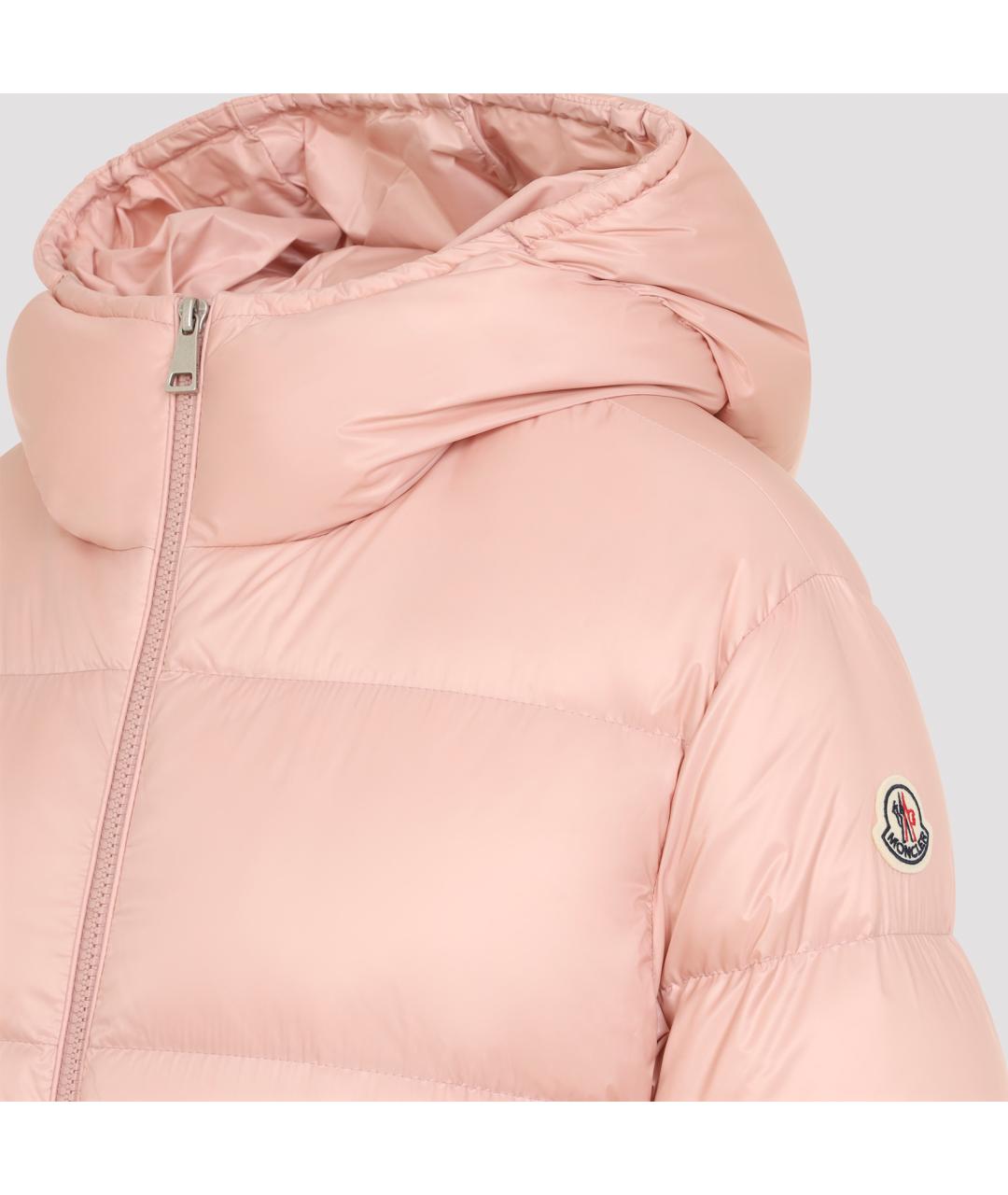 MONCLER Розовый полиамидовый пуховик, фото 4