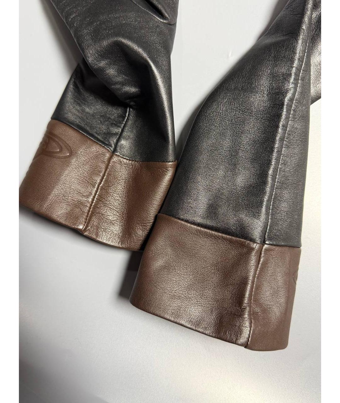 VIVIENNE WESTWOOD Черные кожаные перчатки, фото 8