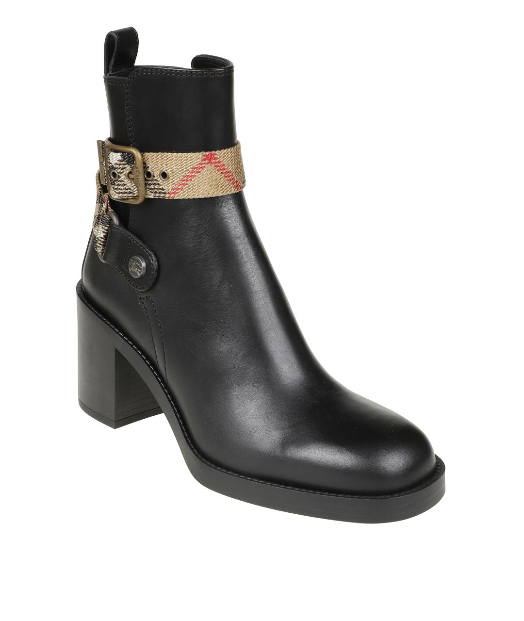 BURBERRY Черные кожаные сапоги, фото 2