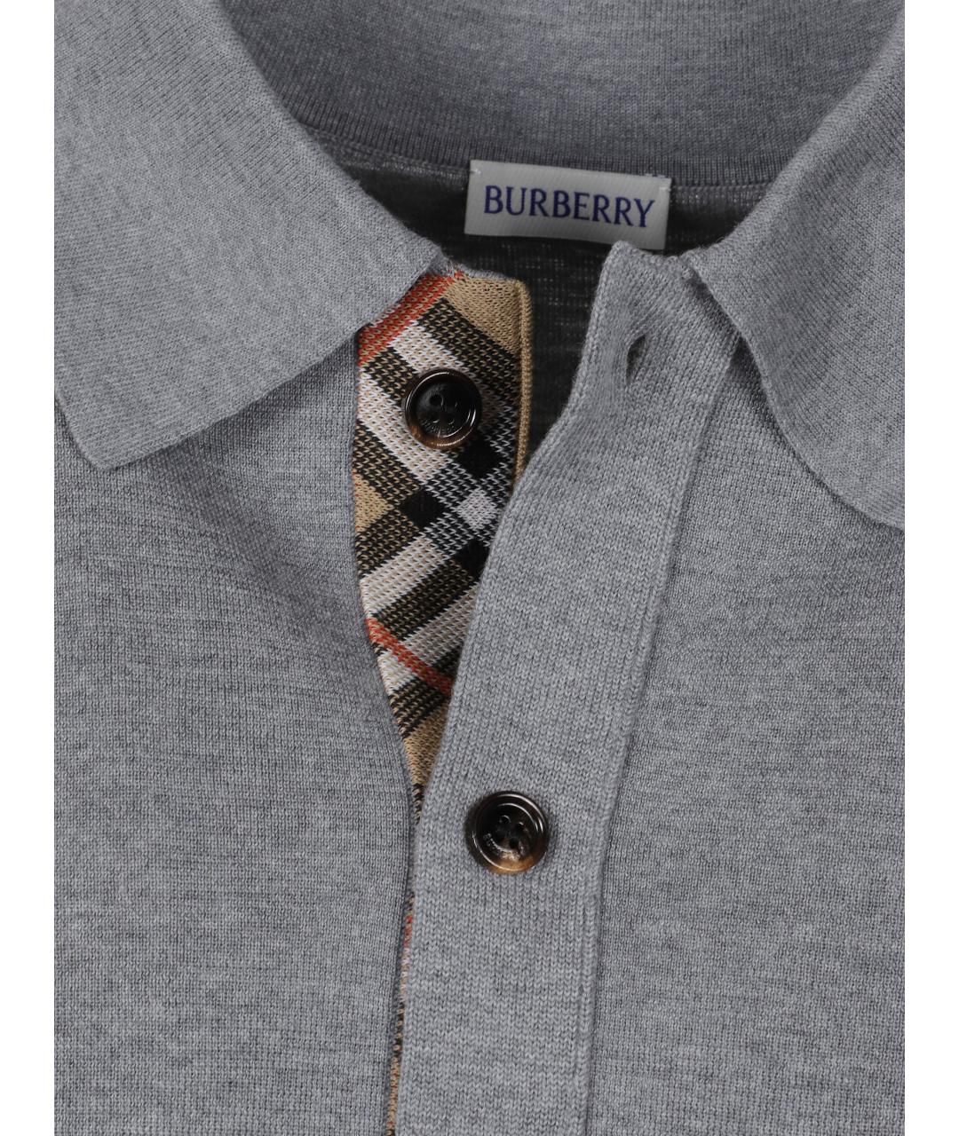 BURBERRY Серый шерстяной кардиган, фото 2