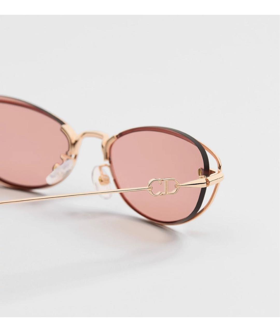 CHRISTIAN DIOR Золотые металлические солнцезащитные очки, фото 3