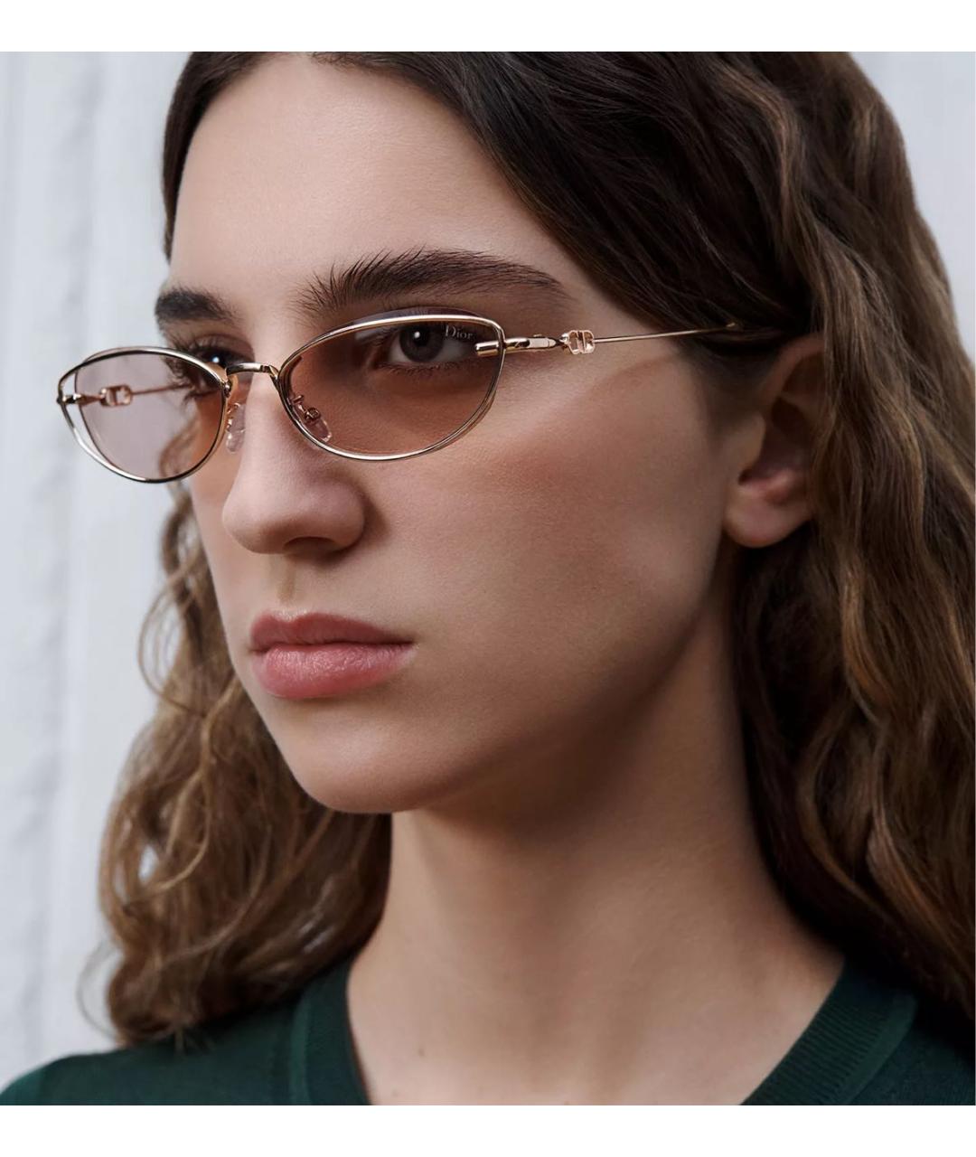 CHRISTIAN DIOR Золотые металлические солнцезащитные очки, фото 4