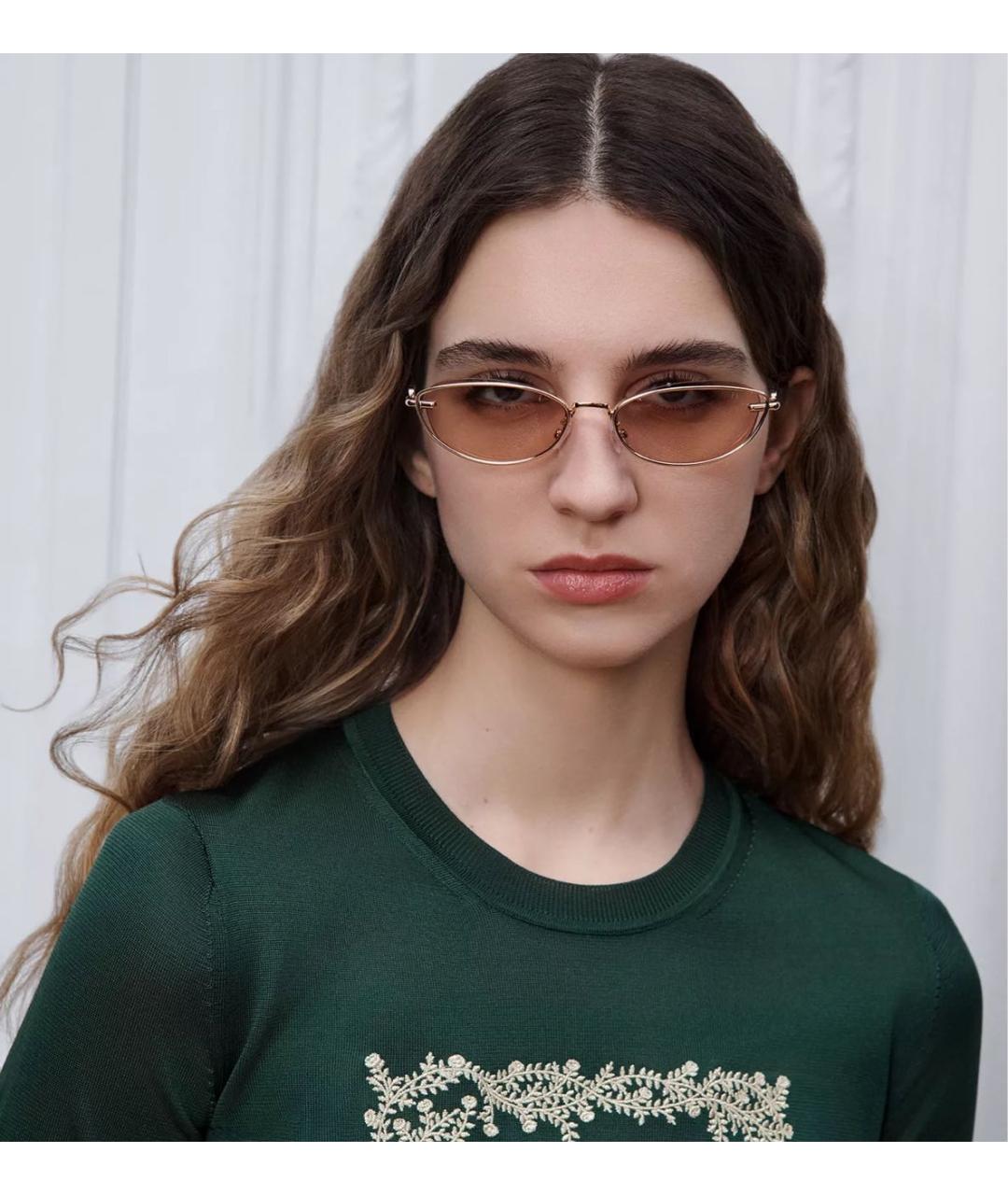 CHRISTIAN DIOR Золотые металлические солнцезащитные очки, фото 5