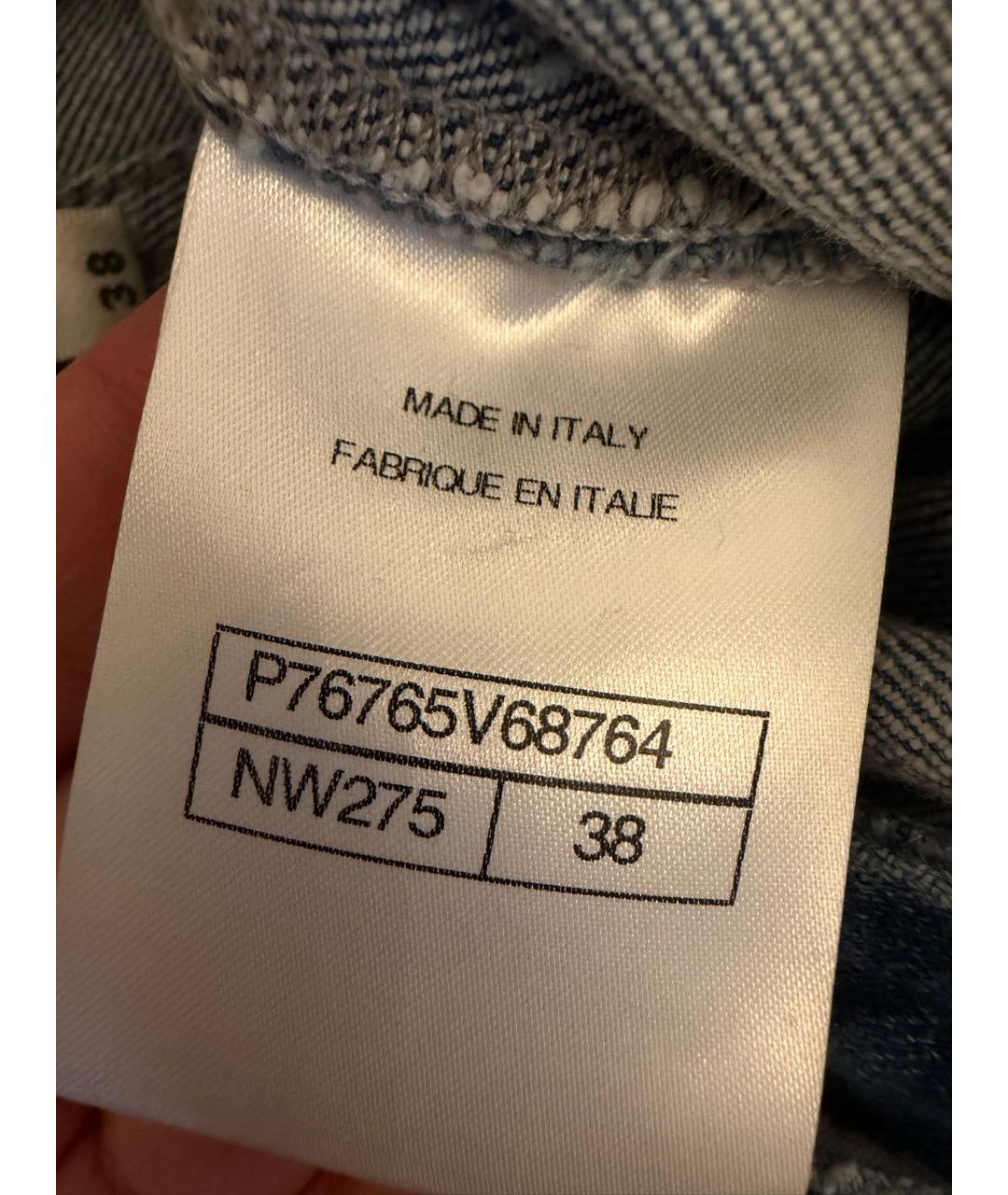 CHANEL Голубые хлопковые прямые джинсы, фото 4