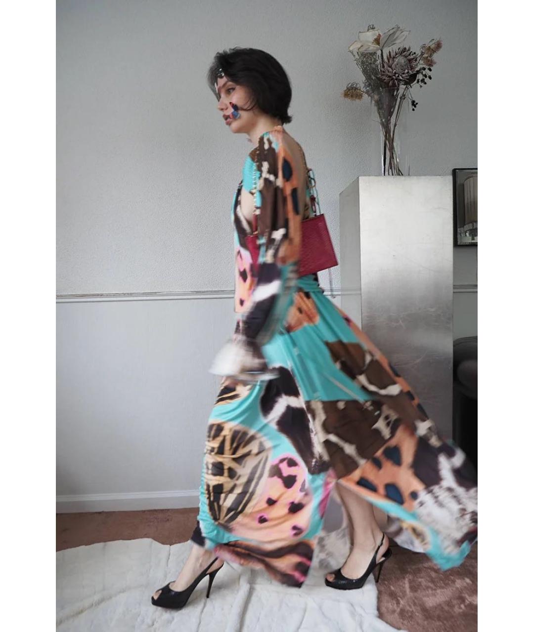 BLUMARINE Мульти шелковое повседневное платье, фото 8