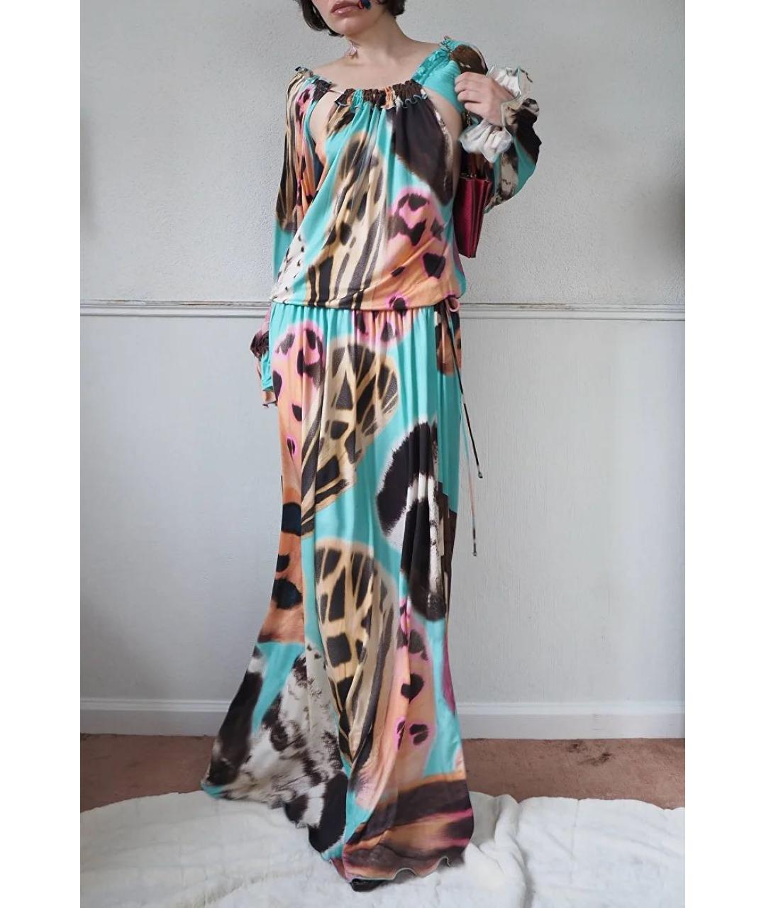 BLUMARINE Мульти шелковое повседневное платье, фото 3
