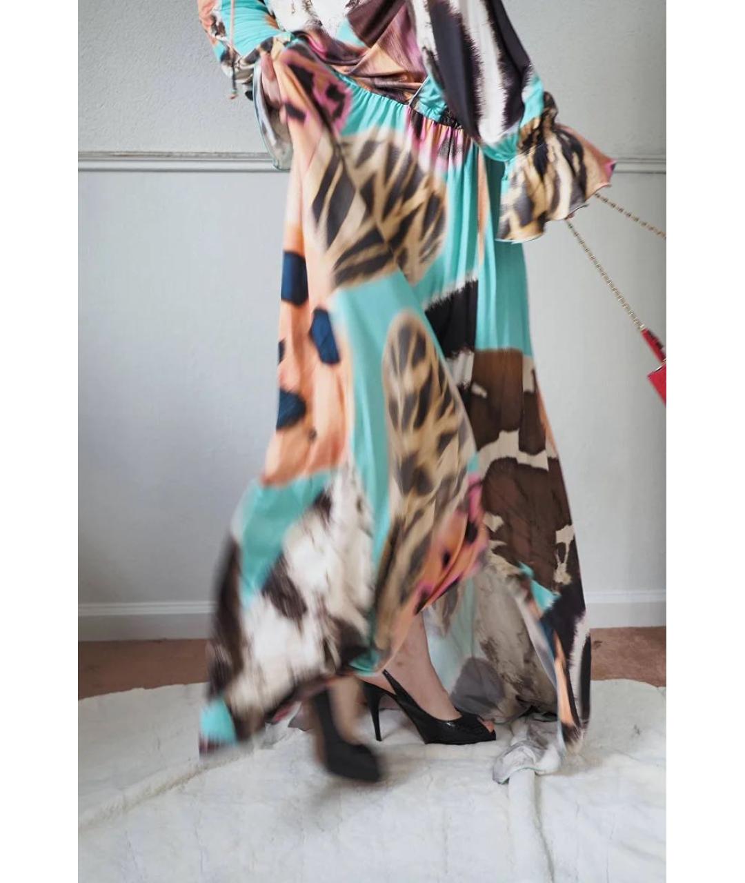 BLUMARINE Мульти шелковое повседневное платье, фото 4