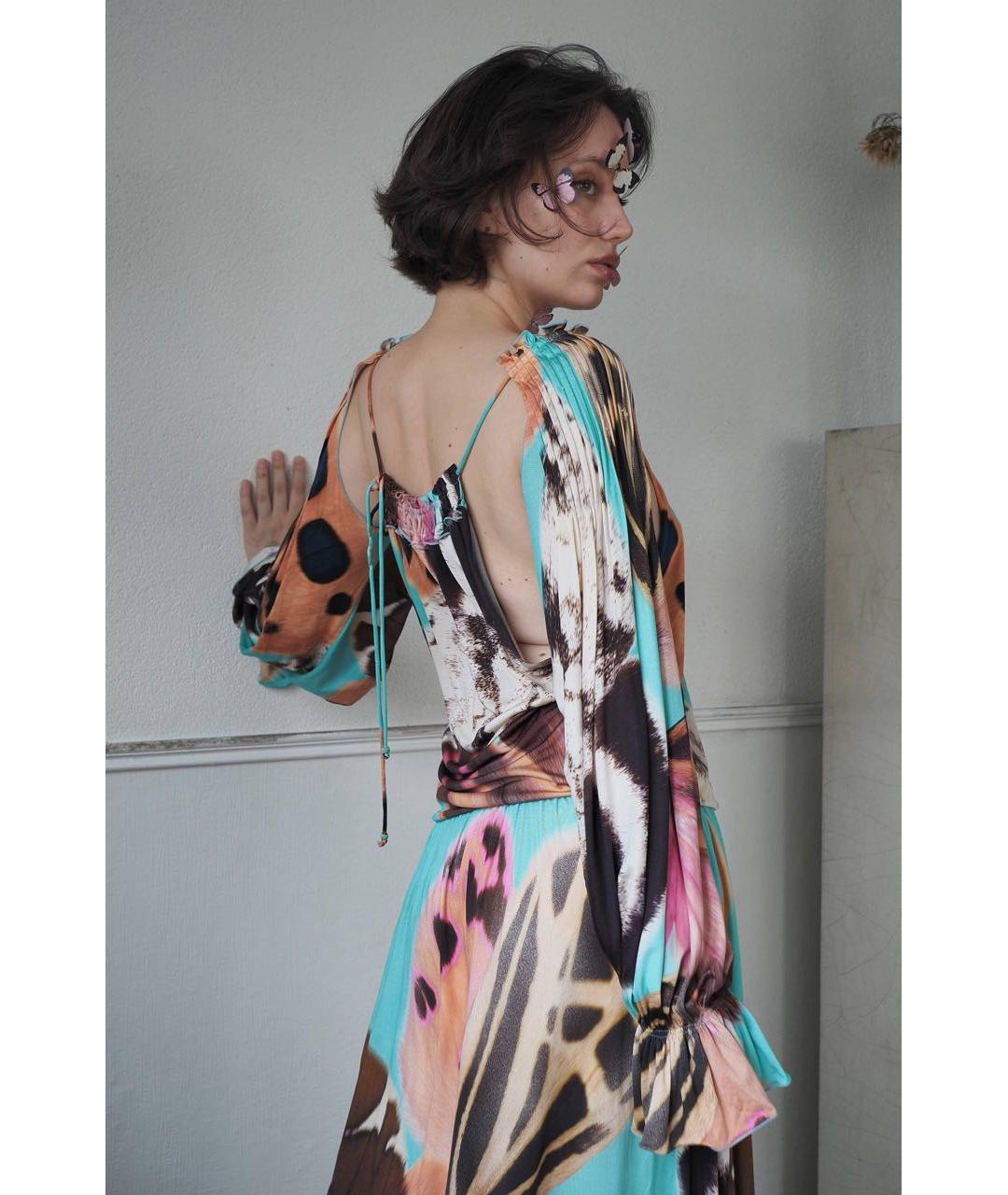 BLUMARINE Мульти шелковое повседневное платье, фото 6