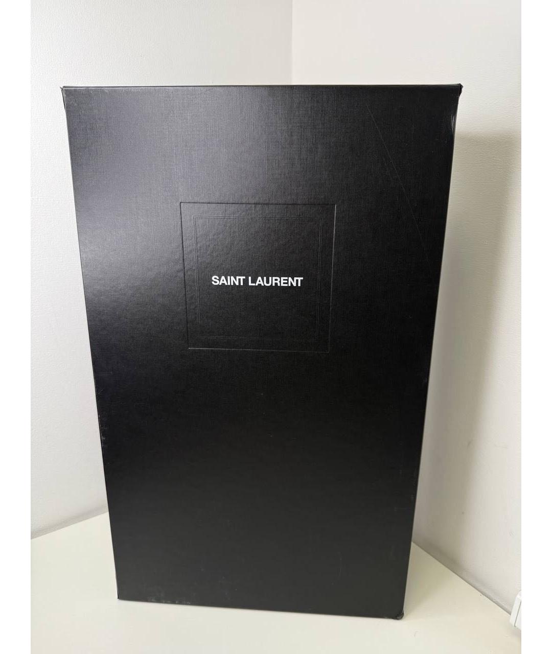 SAINT LAURENT Черные сапоги из лакированной кожи, фото 7