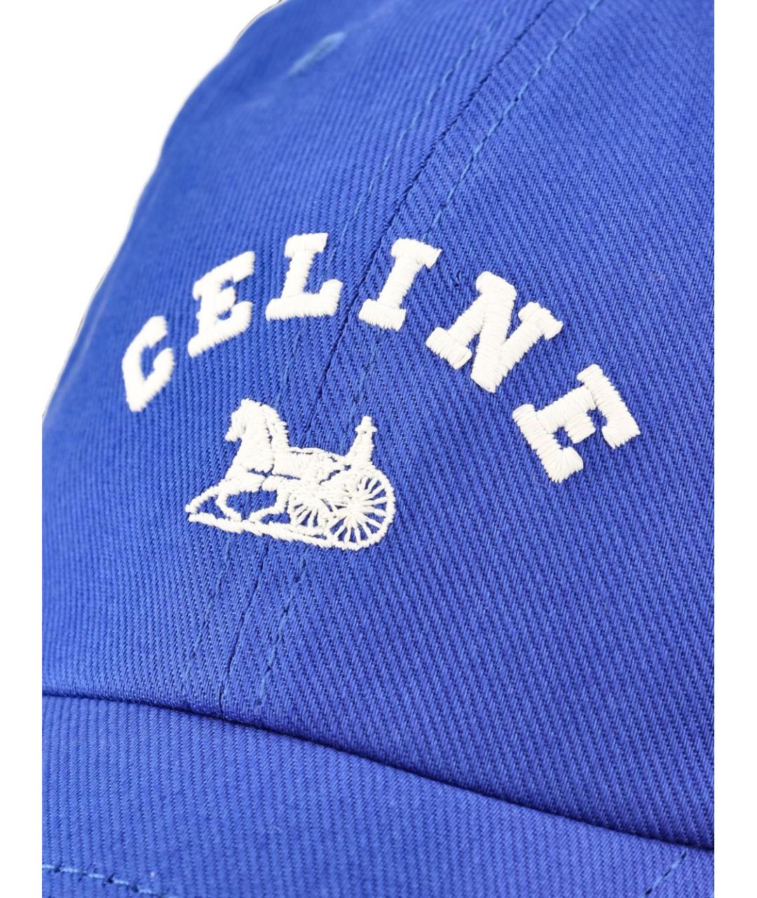 CELINE Синяя хлопковая кепка/бейсболка, фото 4