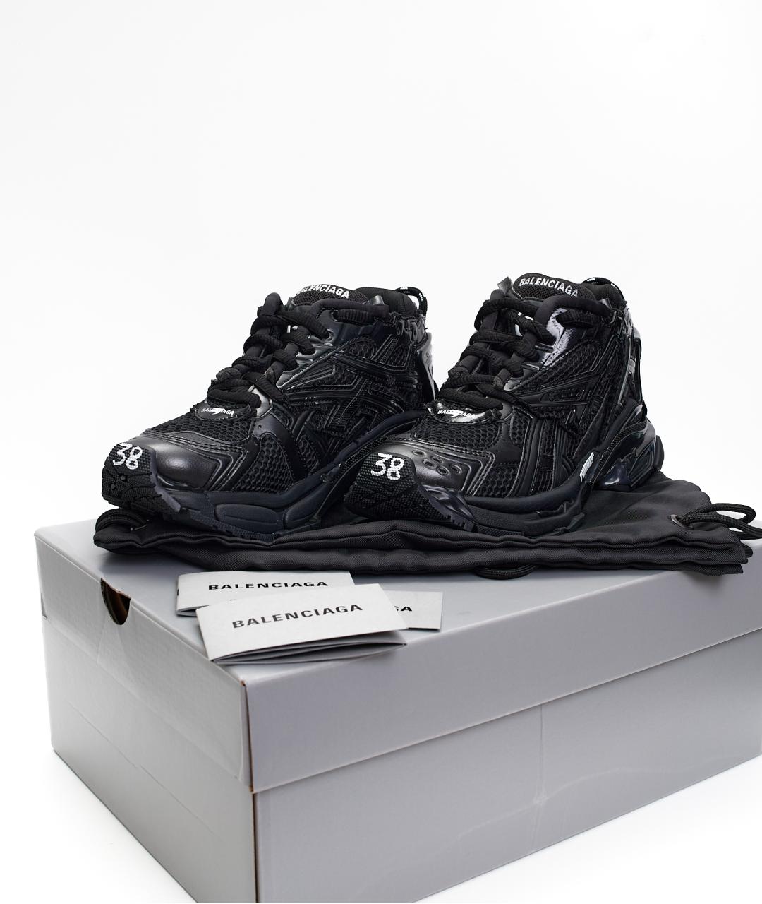 BALENCIAGA Черные текстильные кроссовки, фото 6