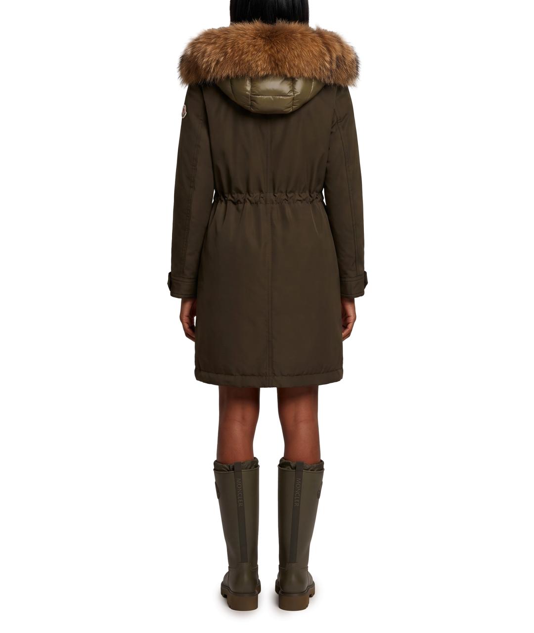 MONCLER Зеленая полиэстеровая парка, фото 4