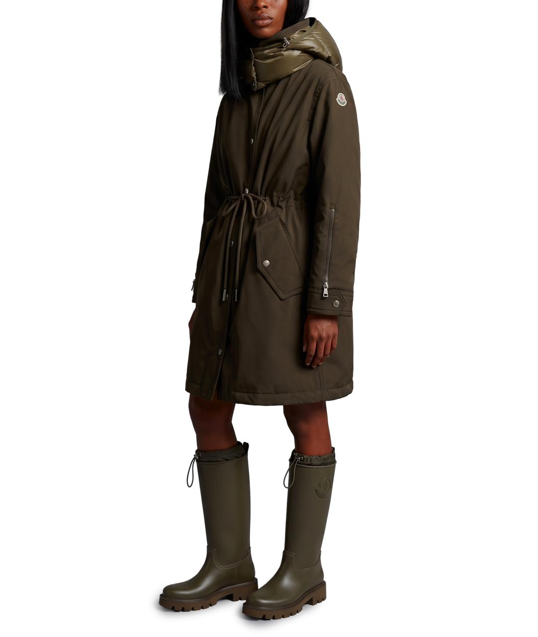 MONCLER Зеленая полиэстеровая парка, фото 3