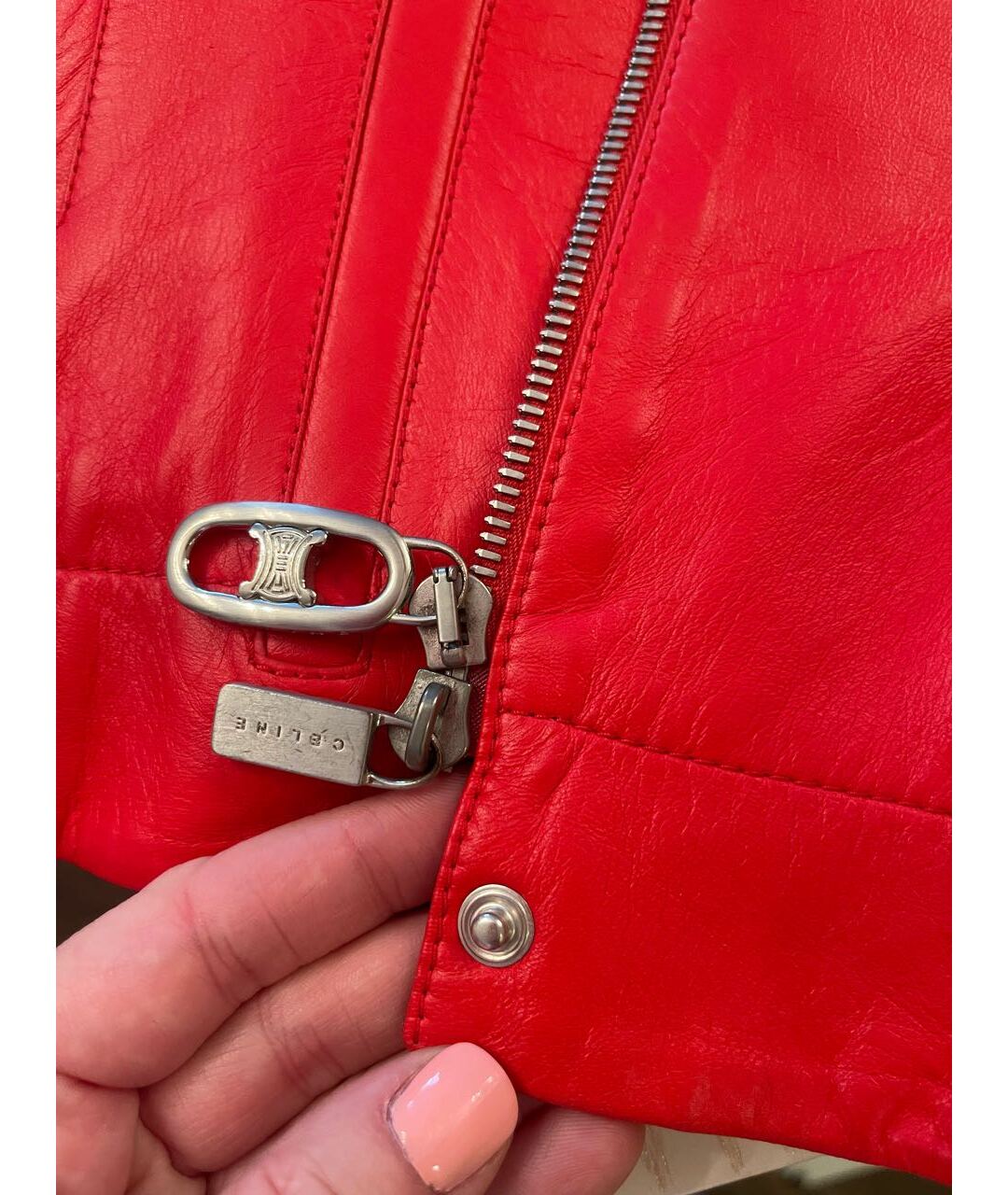 CELINE PRE-OWNED Красная кожаная куртка, фото 2