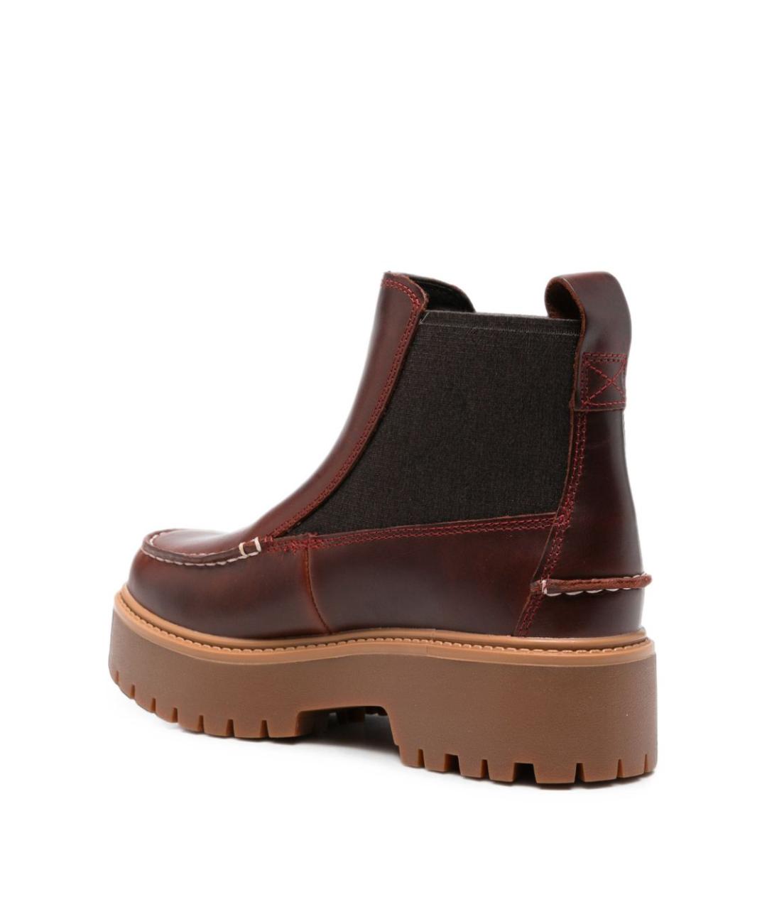 TIMBERLAND Бордовые кожаные ботинки, фото 3