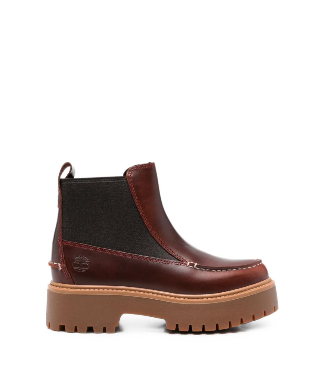 TIMBERLAND Бордовые кожаные ботинки, фото 1