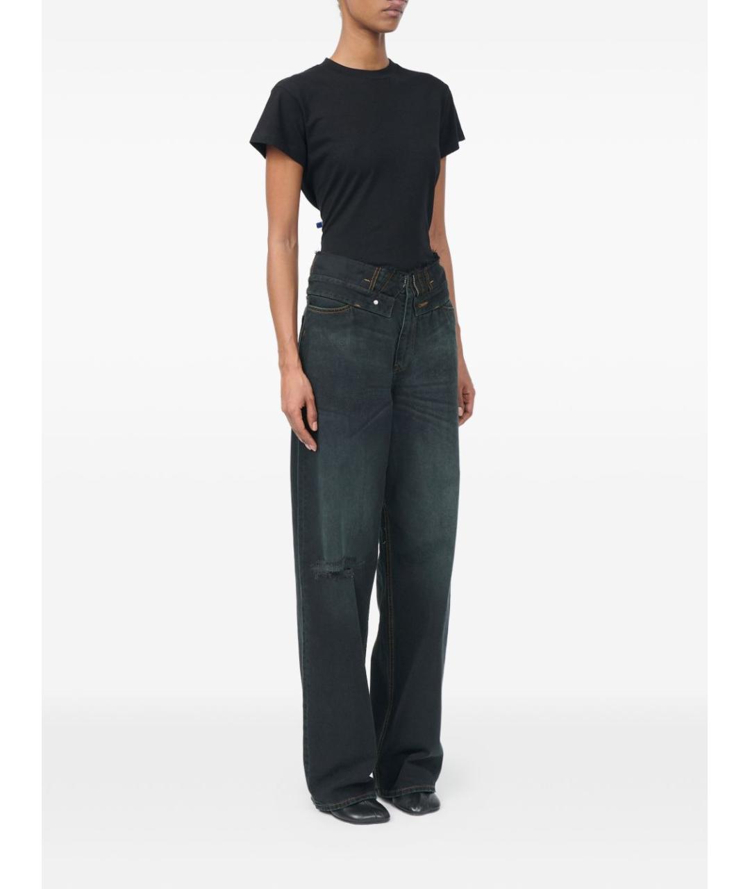 MM6 MAISON MARGIELA Синие хлопковые прямые джинсы, фото 3