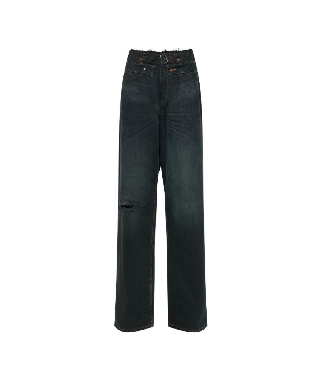 MM6 MAISON MARGIELA Синие хлопковые прямые джинсы, фото 1