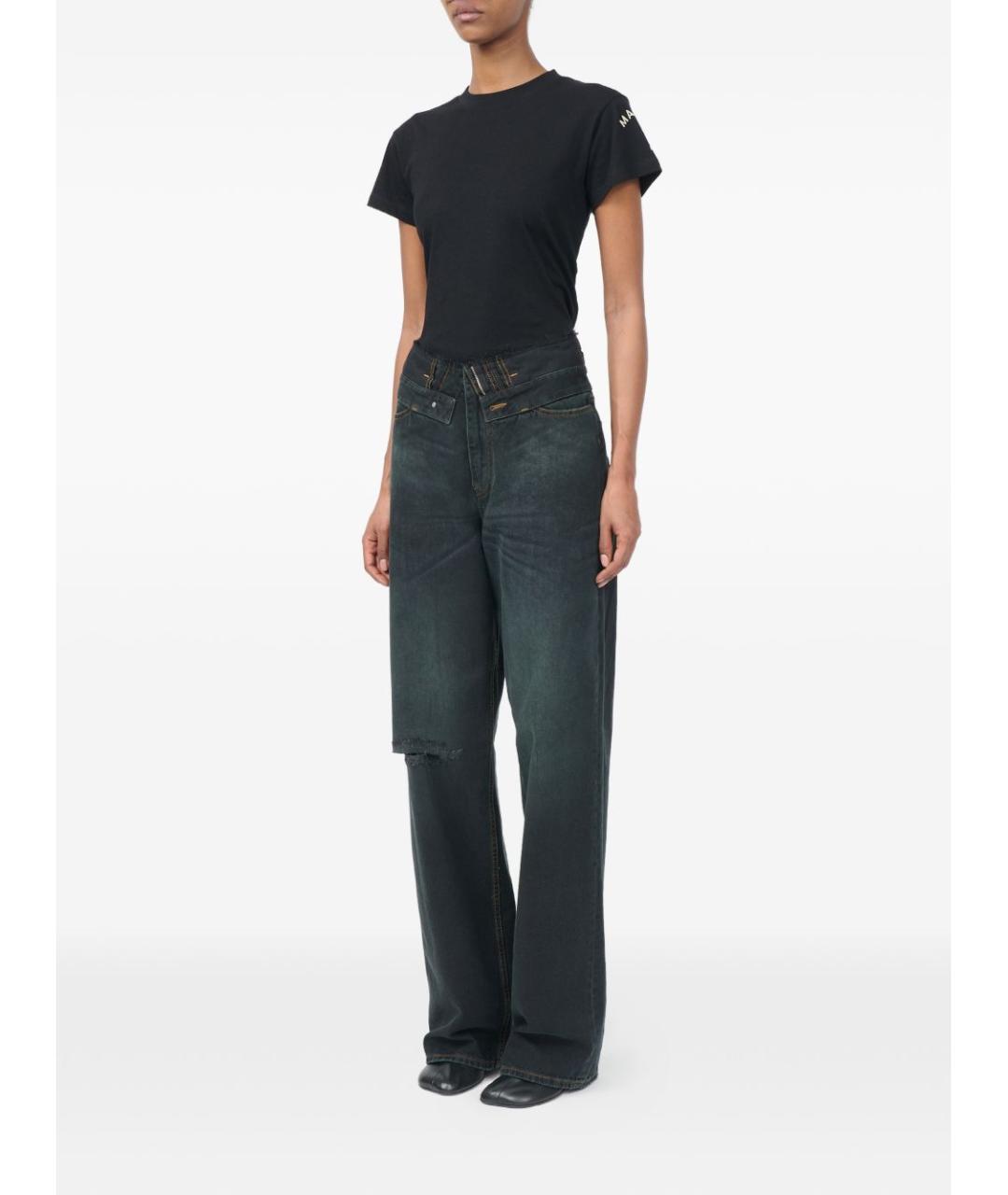 MM6 MAISON MARGIELA Синие хлопковые прямые джинсы, фото 4