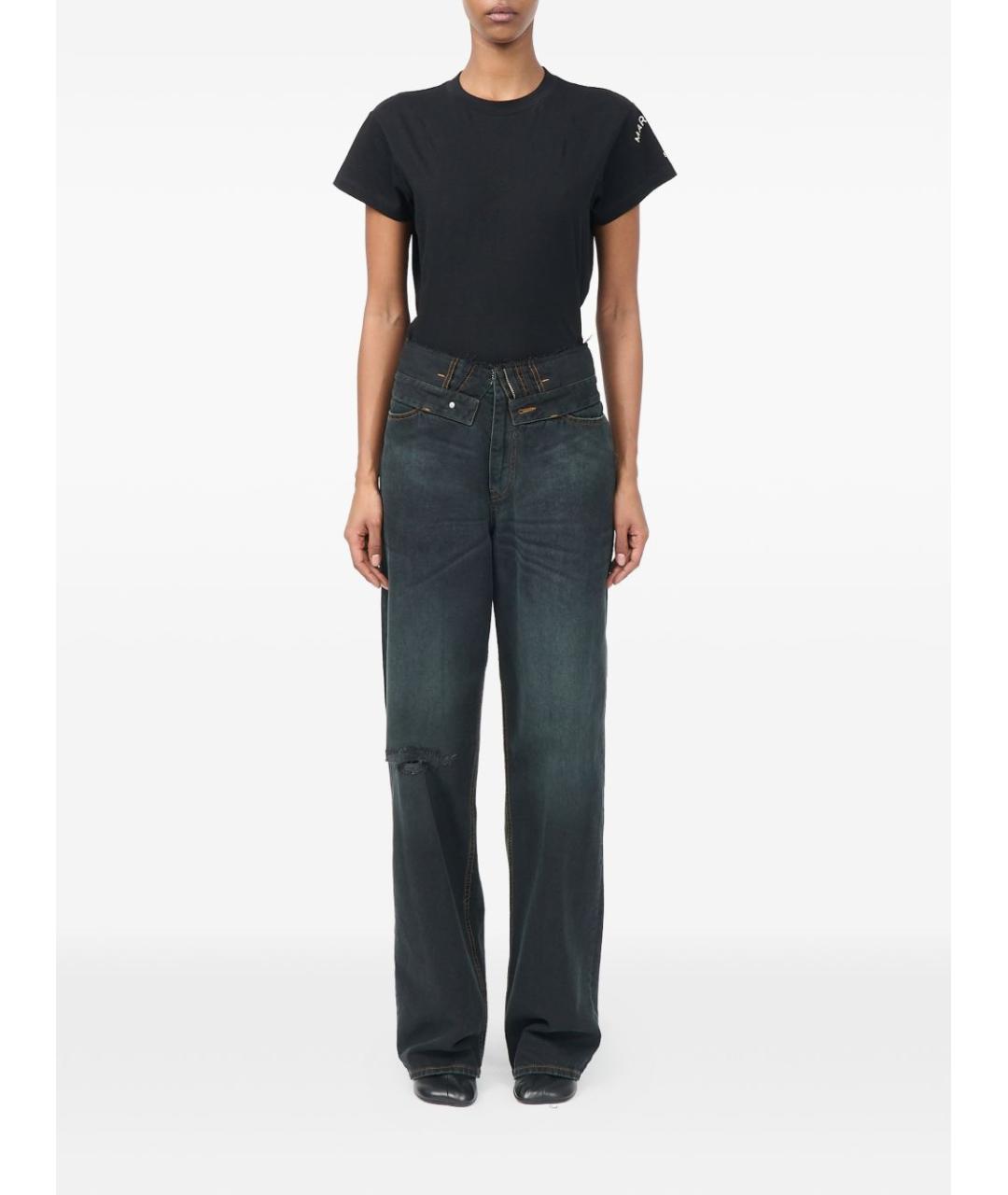 MM6 MAISON MARGIELA Синие хлопковые прямые джинсы, фото 2