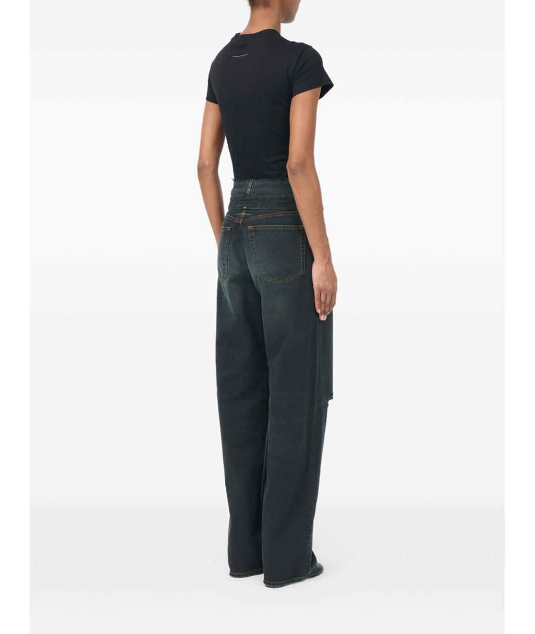 MM6 MAISON MARGIELA Синие хлопковые прямые джинсы, фото 6