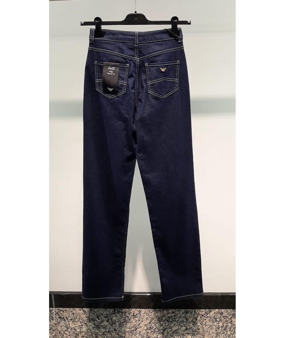 EMPORIO ARMANI Темно-синие хлопковые прямые джинсы, фото 2