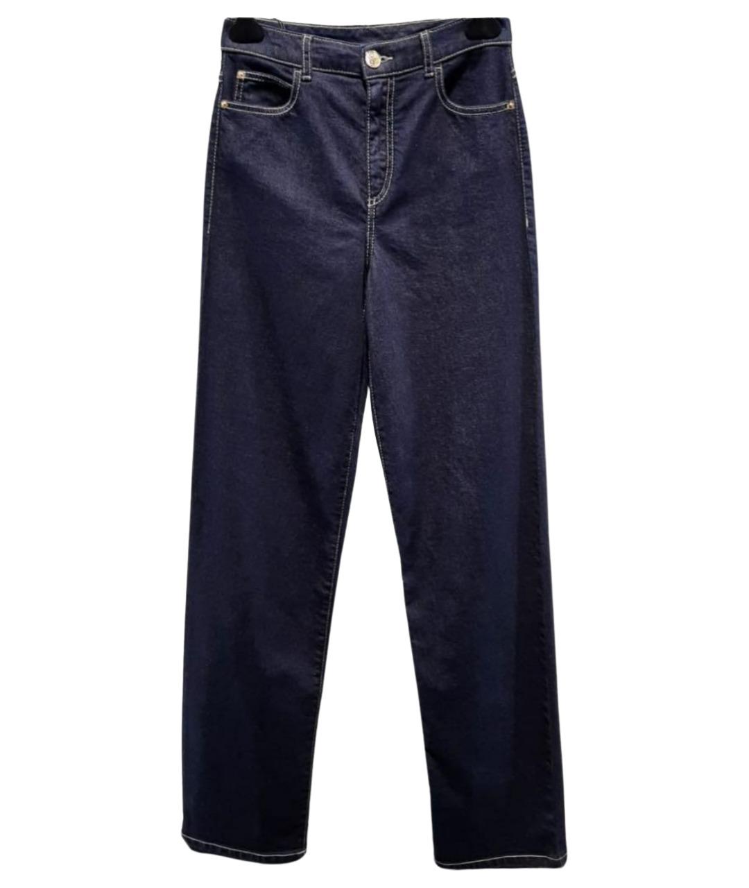 EMPORIO ARMANI Темно-синие хлопковые прямые джинсы, фото 1