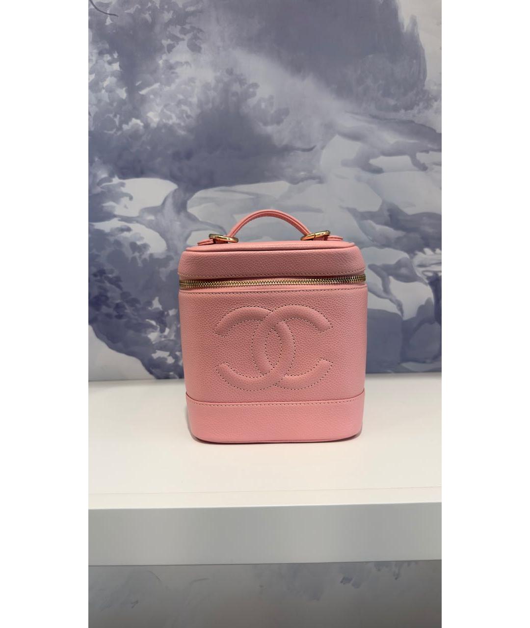 CHANEL Коралловая кожаная сумка с короткими ручками, фото 7