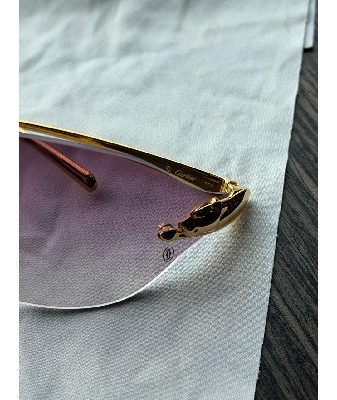 CARTIER Золотые металлические солнцезащитные очки, фото 4