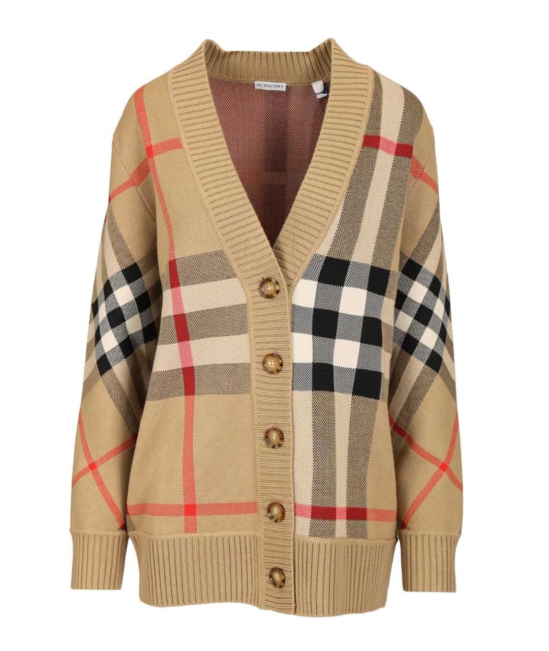 BURBERRY Бежевый шерстяной кардиган, фото 1