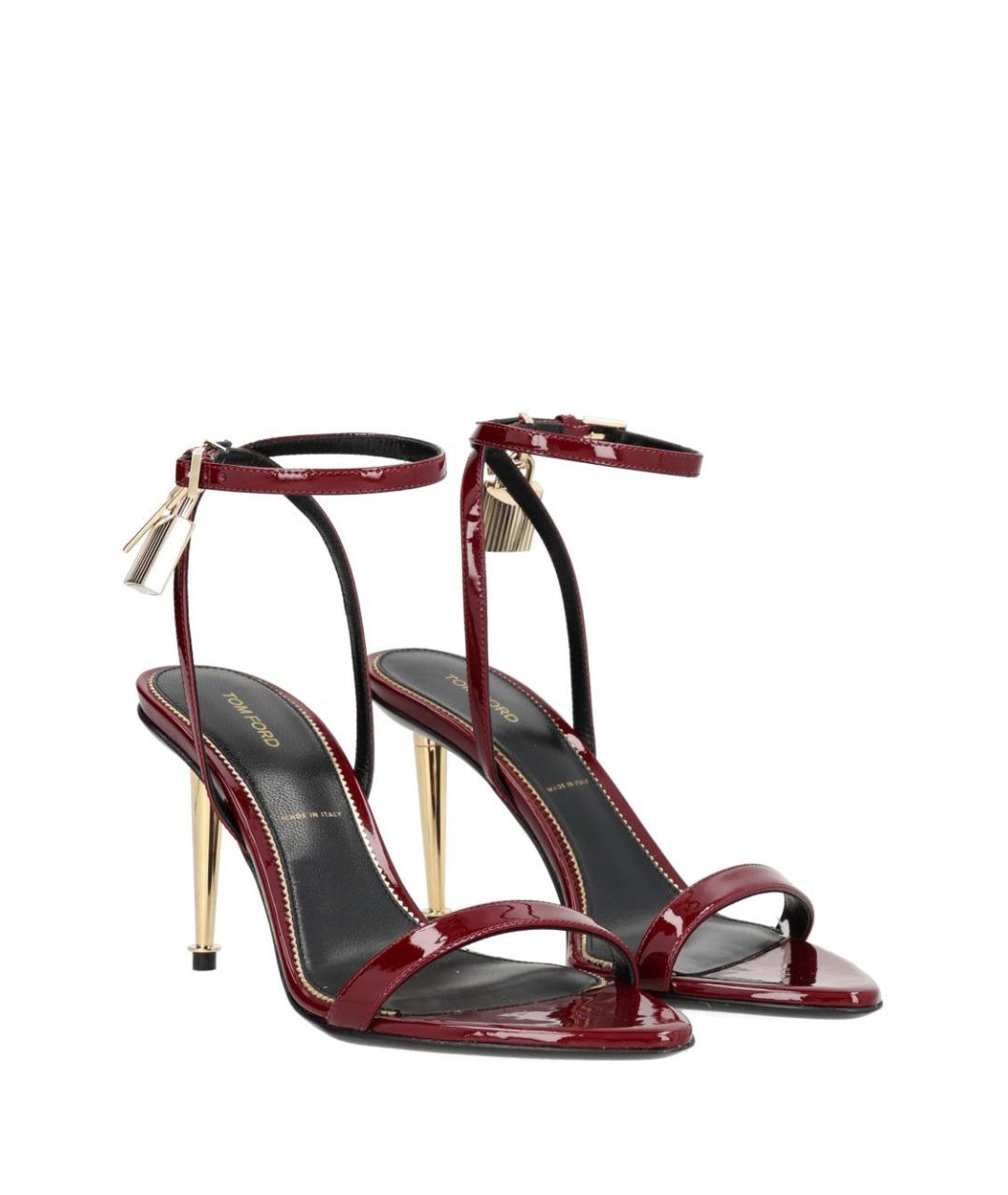 TOM FORD Красные кожаные босоножки, фото 2
