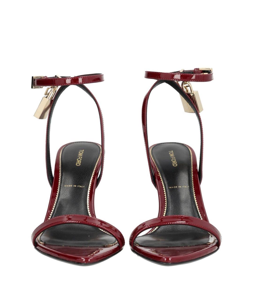 TOM FORD Красные кожаные босоножки, фото 5