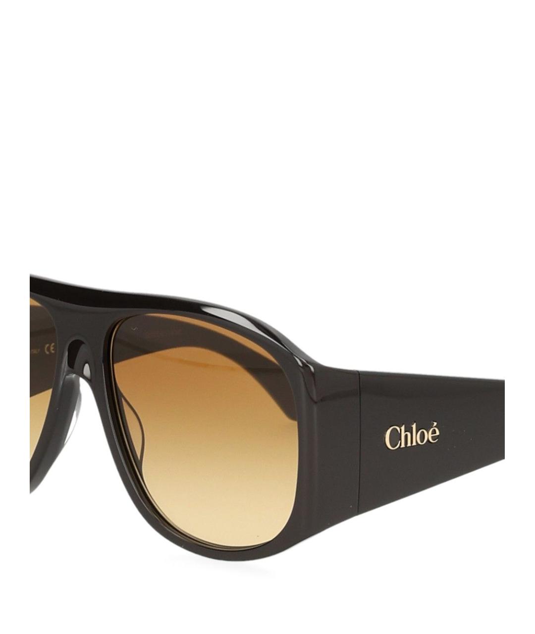 CHLOE Коричневые пластиковые солнцезащитные очки, фото 3