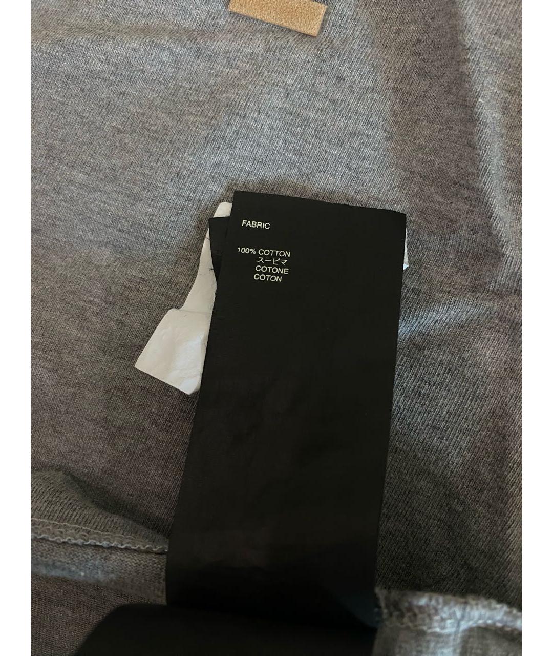 FEAR OF GOD Серая хлопковая футболка, фото 4