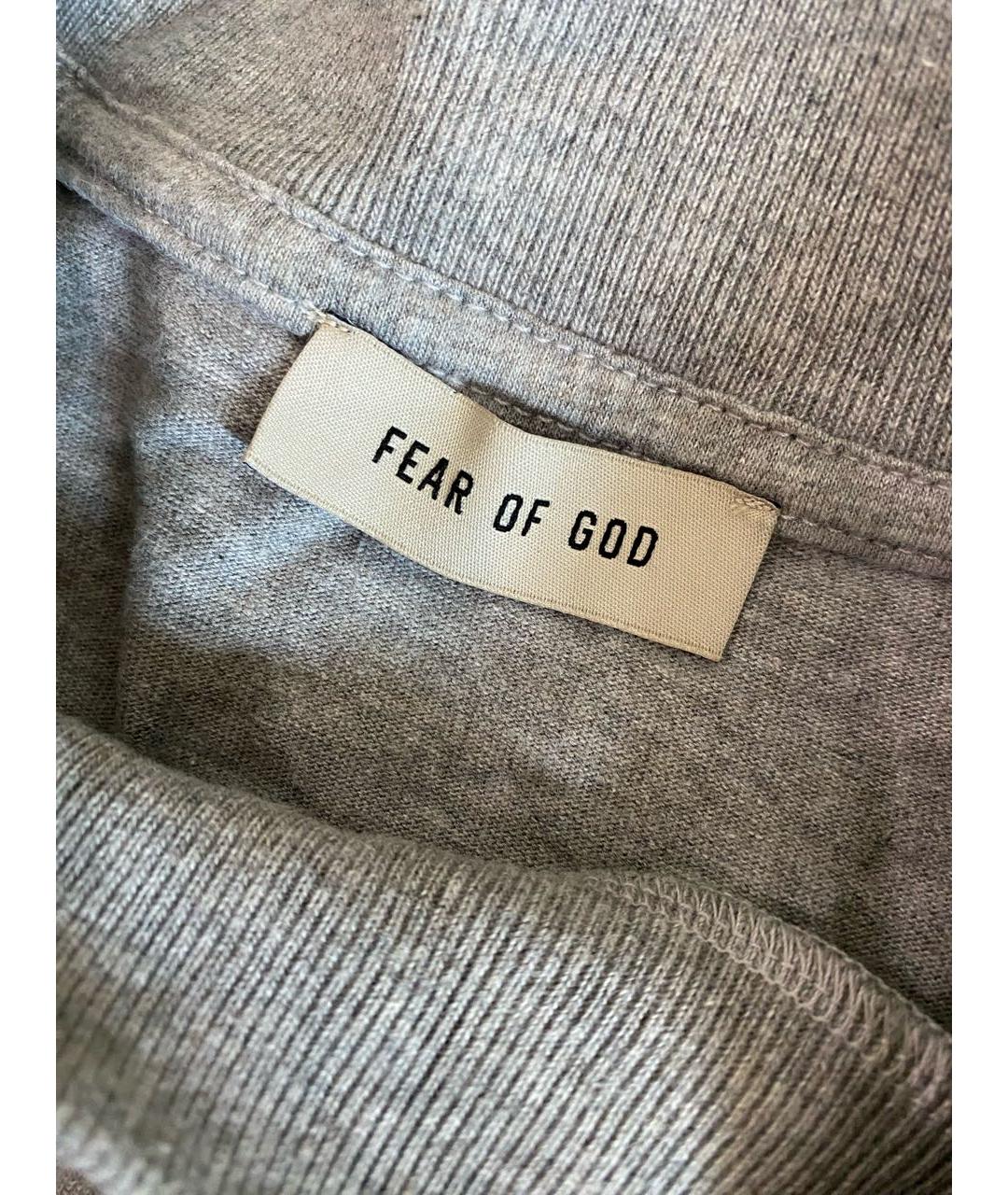 FEAR OF GOD Серая хлопковая футболка, фото 5