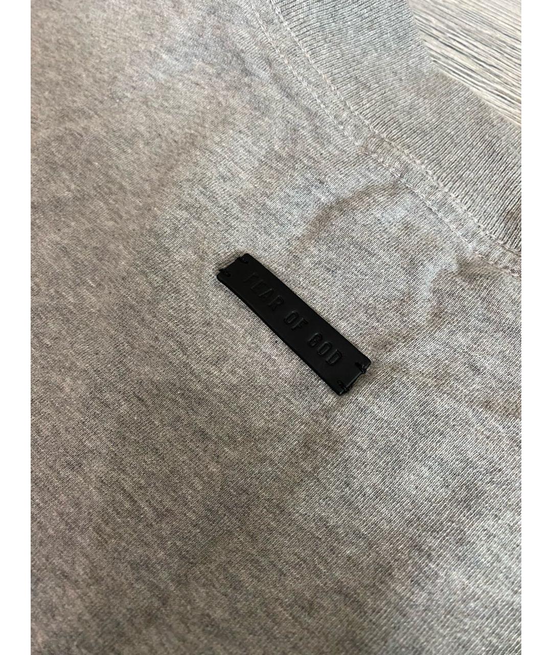 FEAR OF GOD Серая хлопковая футболка, фото 3