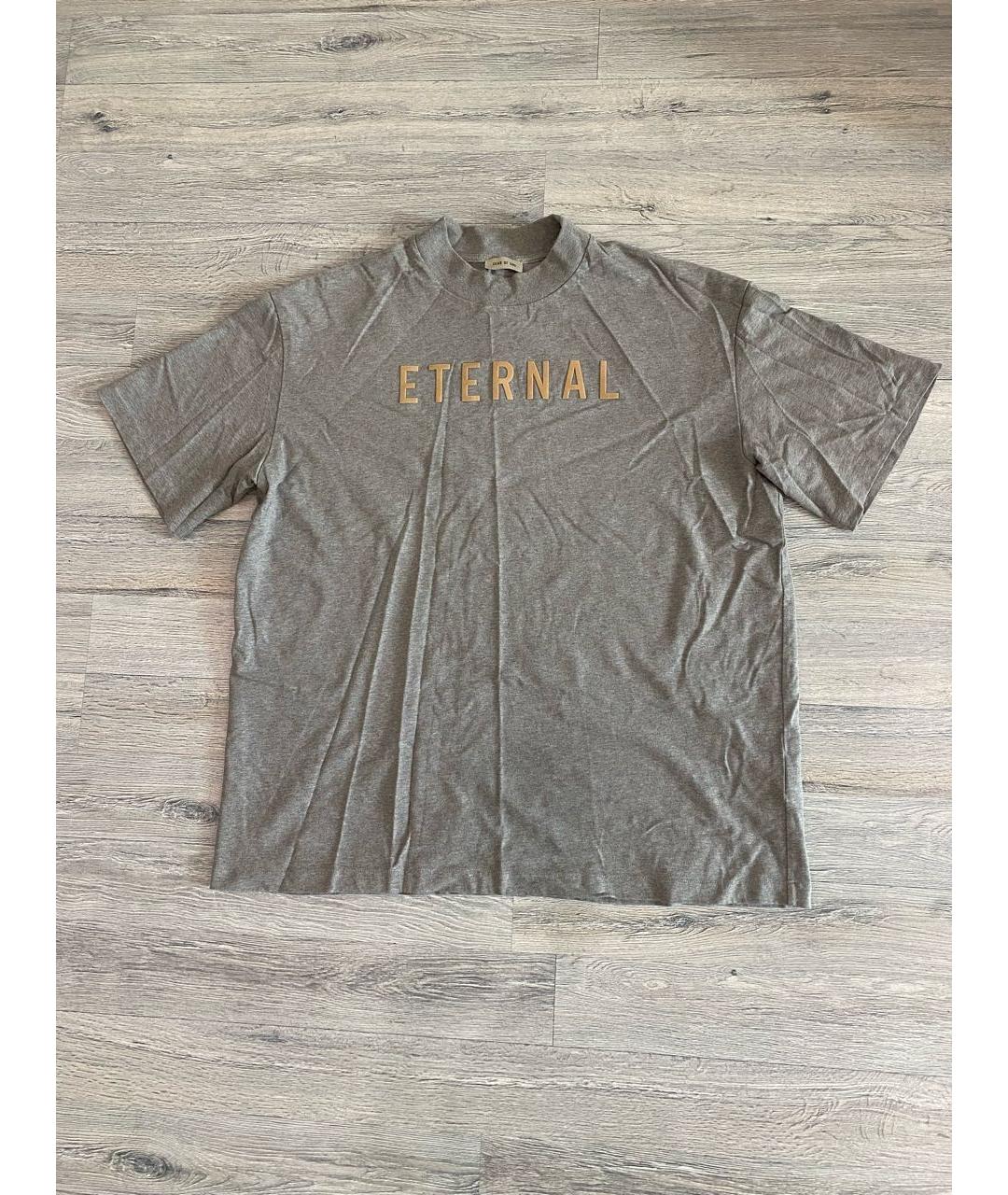 FEAR OF GOD Серая хлопковая футболка, фото 6