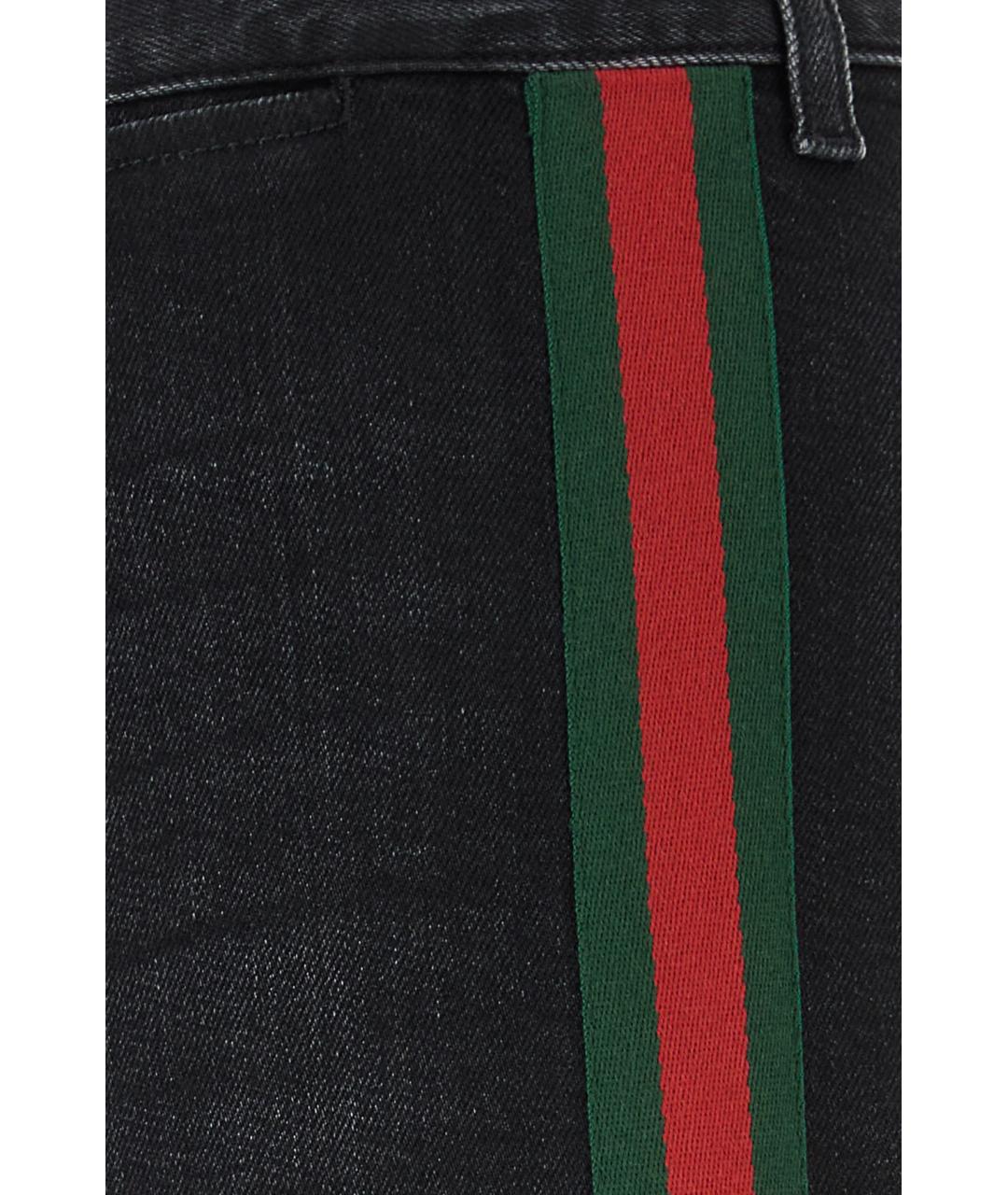 GUCCI Черные хлопко-эластановые прямые джинсы, фото 3