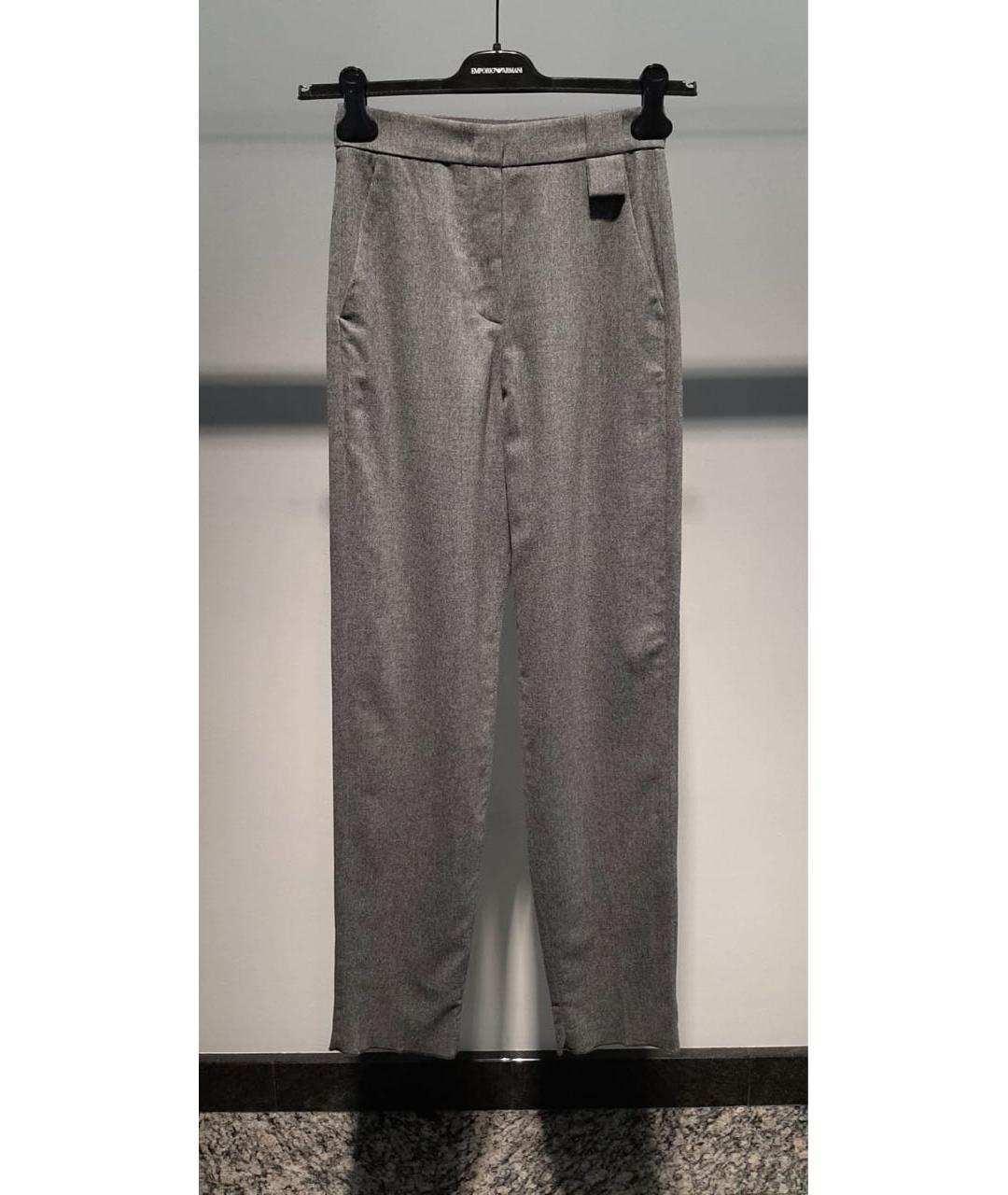 EMPORIO ARMANI Серые прямые брюки, фото 3
