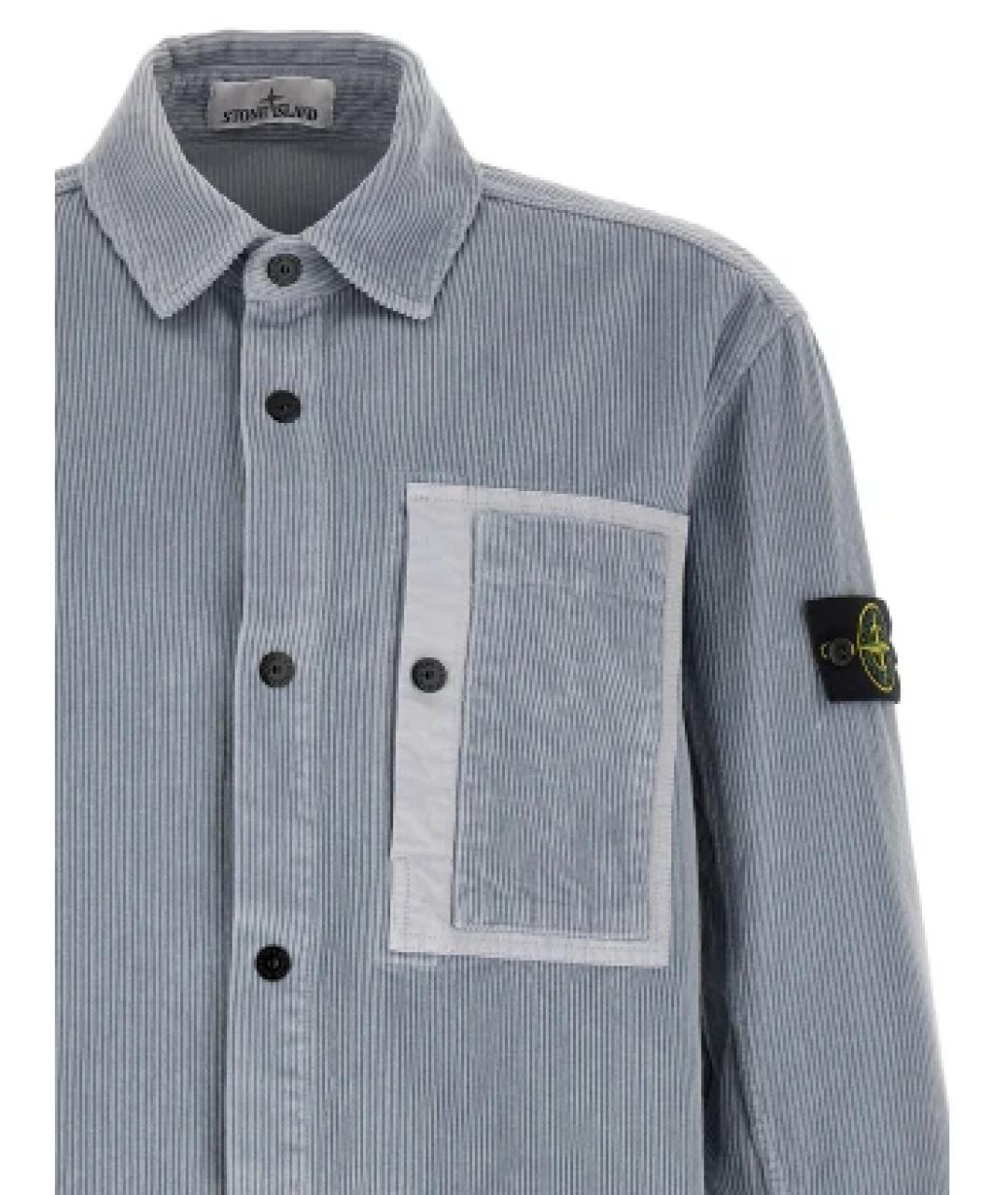 STONE ISLAND Серая хлопковая рубашка, фото 3